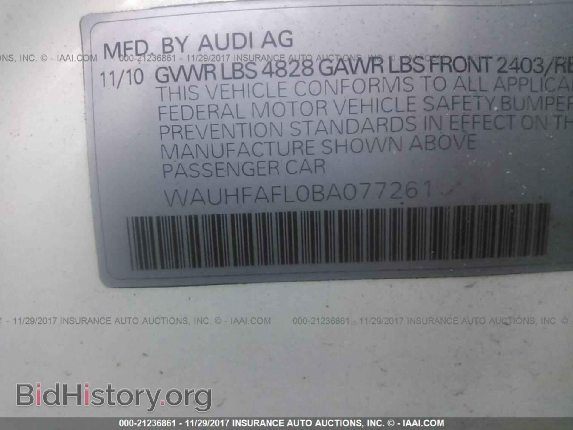 2011 Audi A4 - VIN: WAUHFAFL0BA077261 - Photo 9