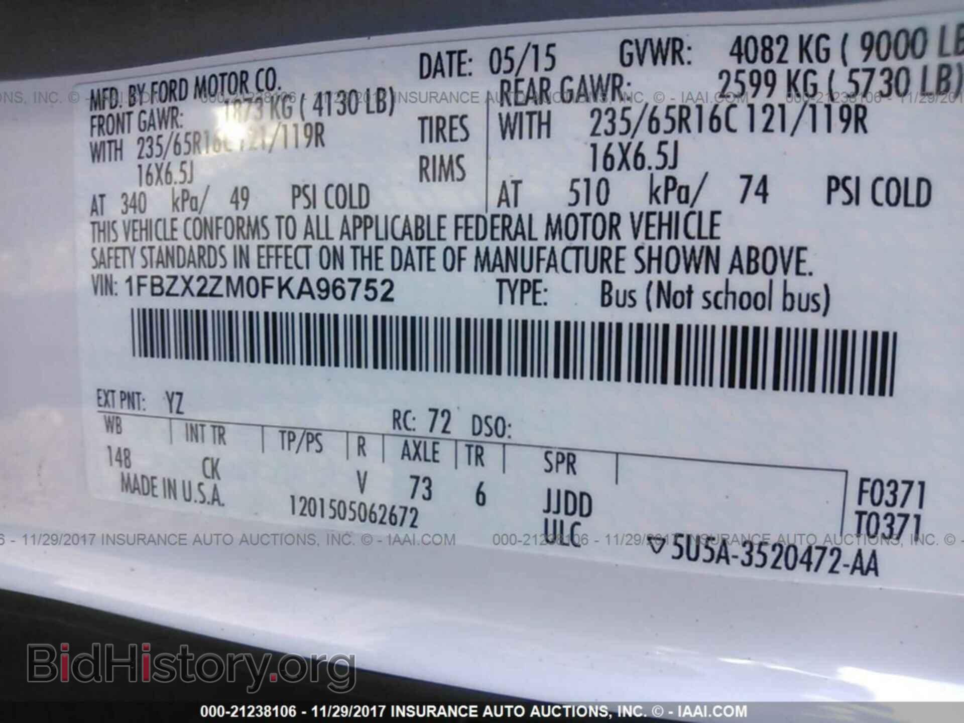 2015 Ford Transit - VIN: 1FBZX2ZM0FKA96752 - Photo 9