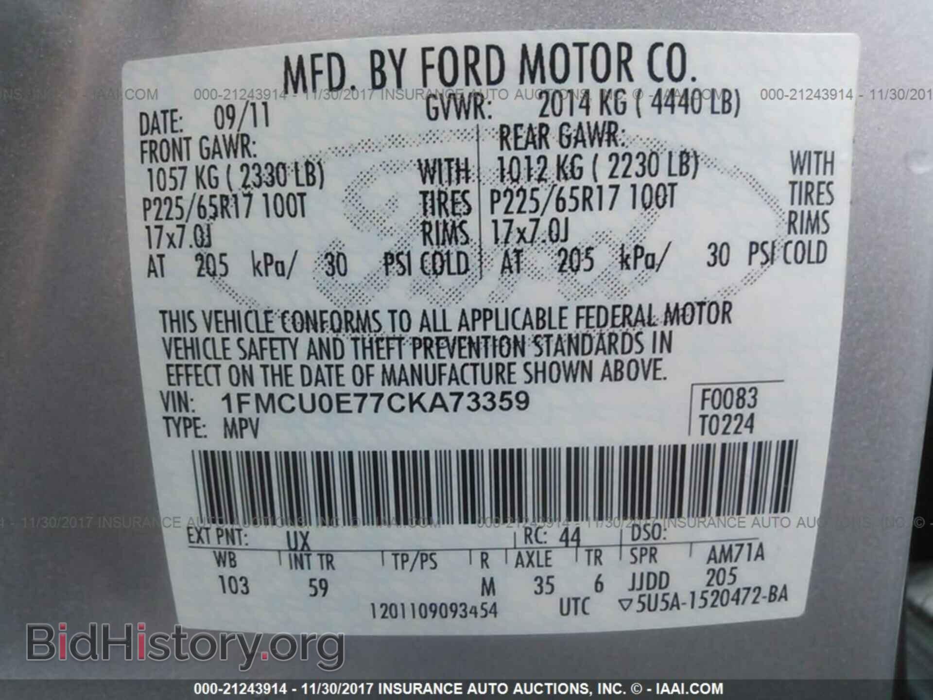 2012 Ford Escape - VIN: 1FMCU0E77CKA73359 - Photo 9