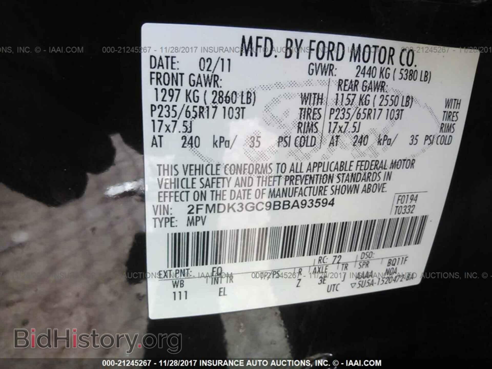 2011 Ford Edge - VIN: 2FMDK3GC9BBA93594 - Photo 9