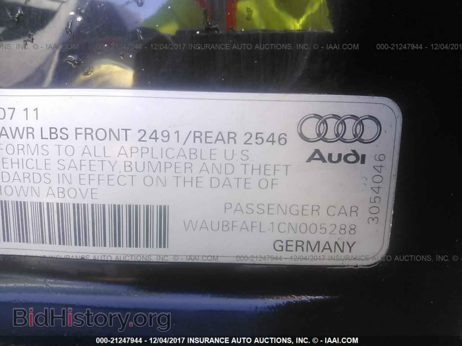 2012 Audi A4 - VIN: WAUBFAFL1CN005288 - Photo 9