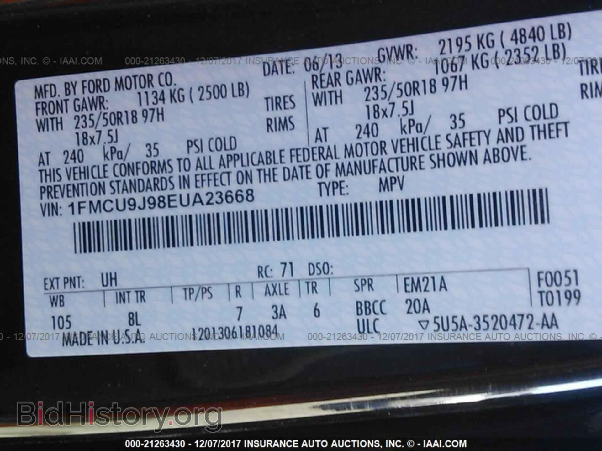 2014 Ford Escape - VIN: 1FMCU9J98EUA23668 - Photo 9