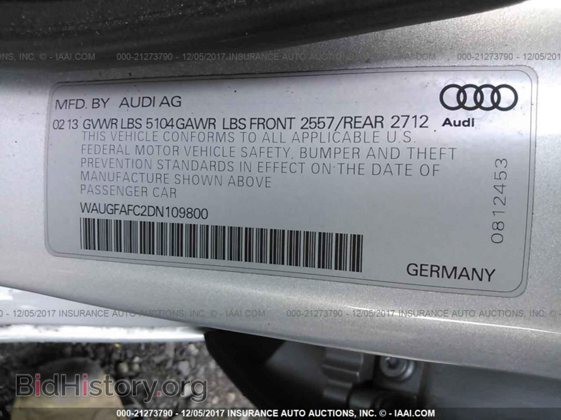 2013 Audi A6 - VIN: WAUGFAFC2DN109800 - Фото 9