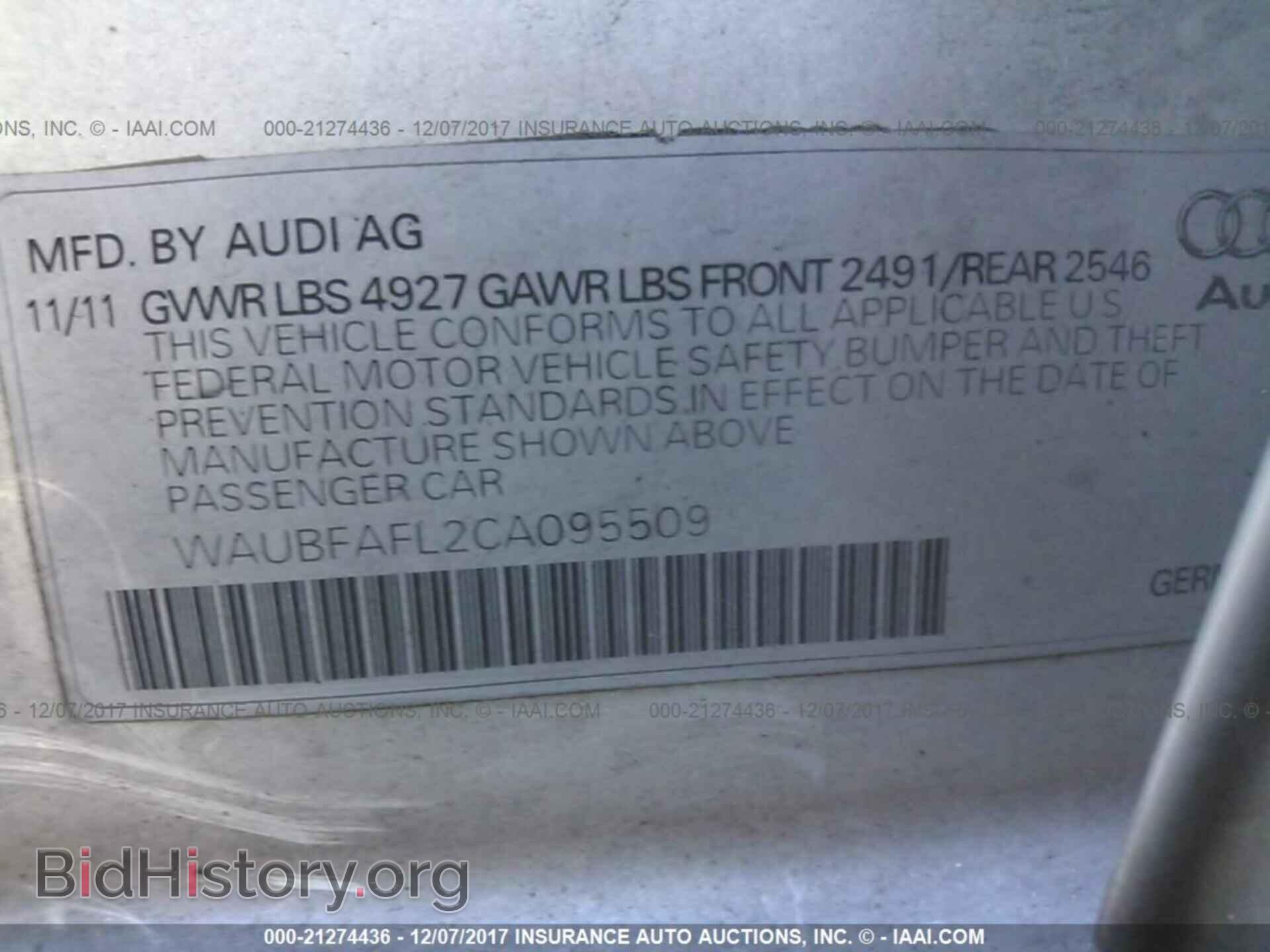 2012 Audi A4 - VIN: WAUBFAFL2CA095509 - Photo 9