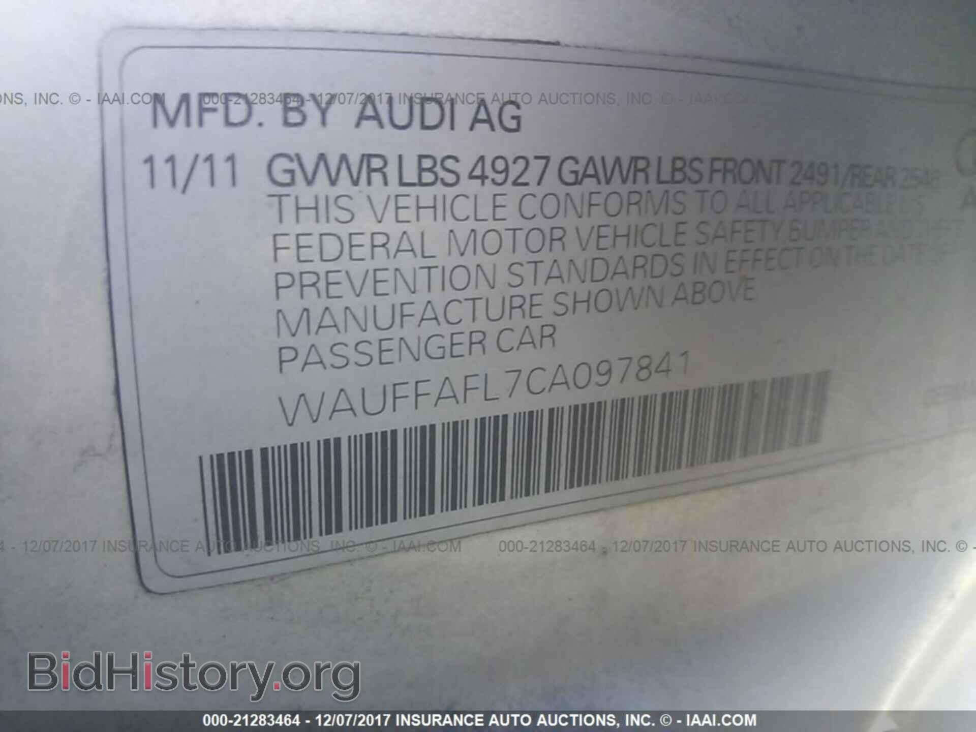 2012 Audi A4 - VIN: WAUFFAFL7CA097841 - Photo 9