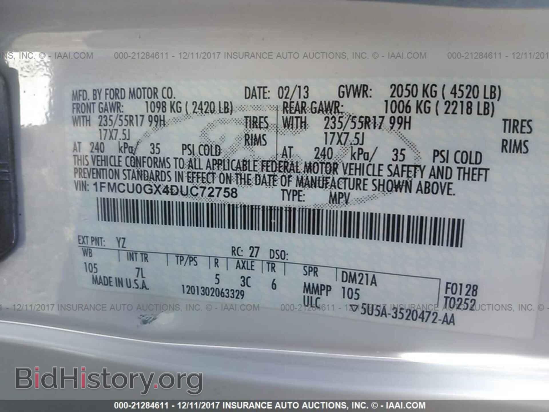 2013 Ford Escape - VIN: 1FMCU0GX4DUC72758 - Фото 9