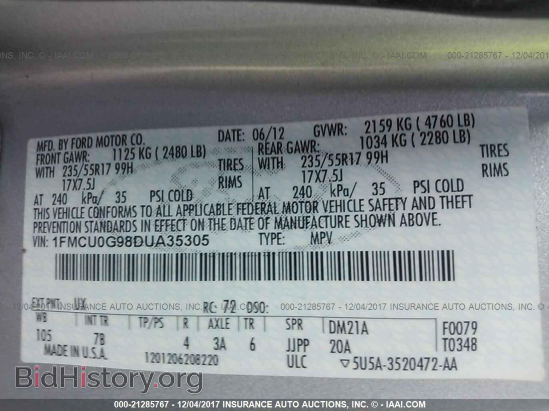 2013 Ford Escape - VIN: 1FMCU0G98DUA35305 - Фото 9