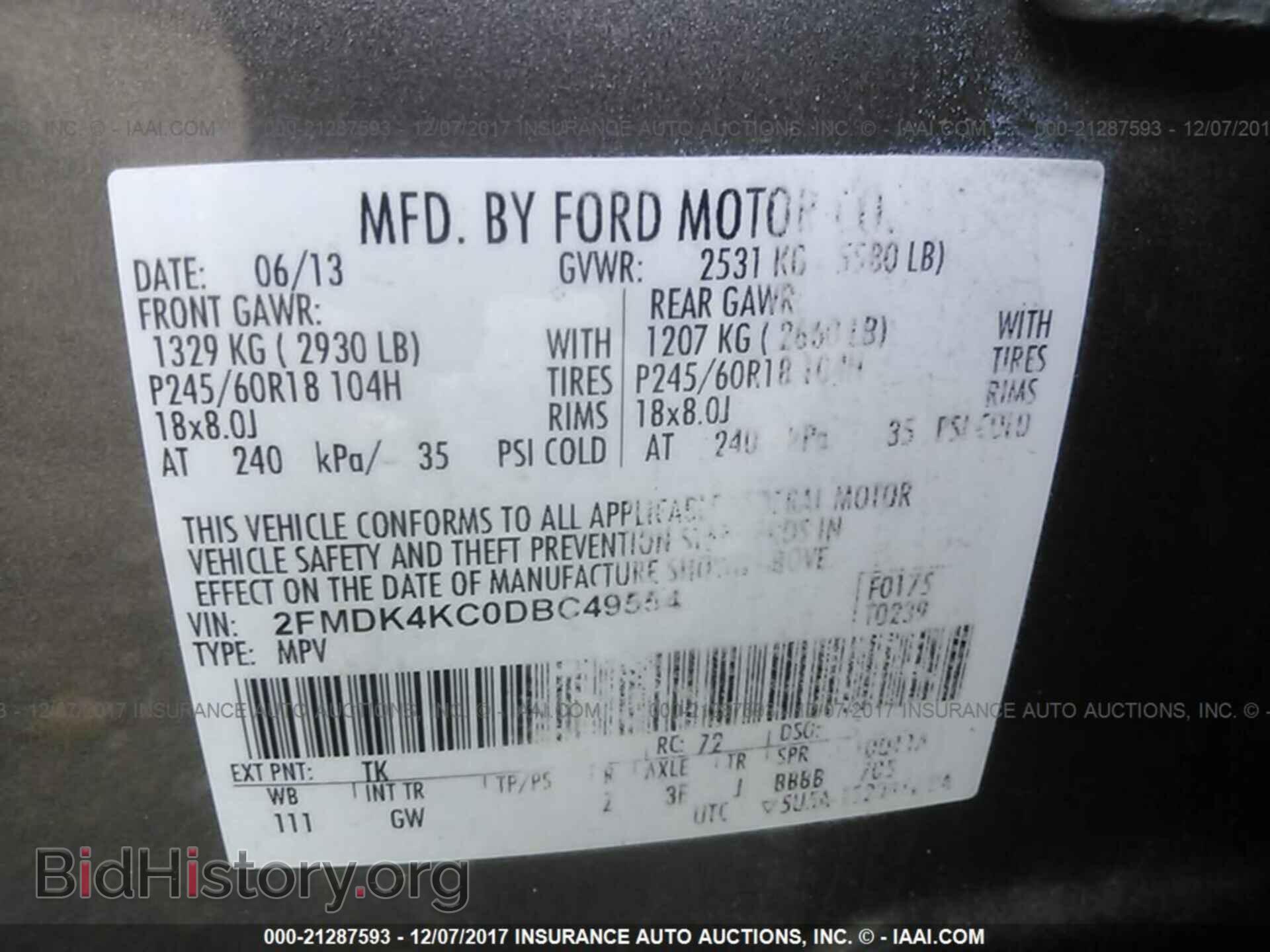 2013 Ford Edge - VIN: 2FMDK4KC0DBC49554 - Photo 9