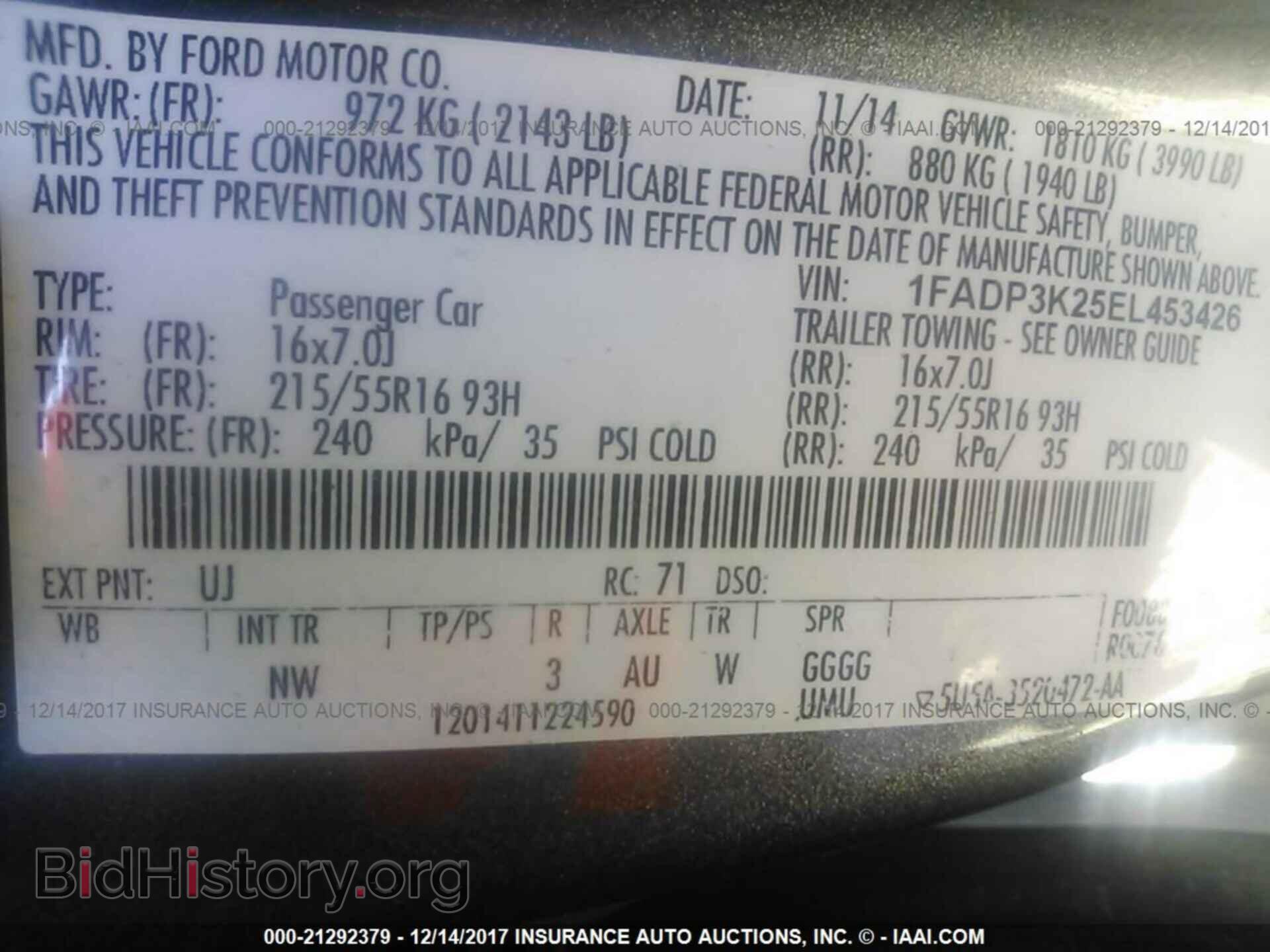 2014 Ford Focus - VIN: 1FADP3K25EL453426 - Фото 9