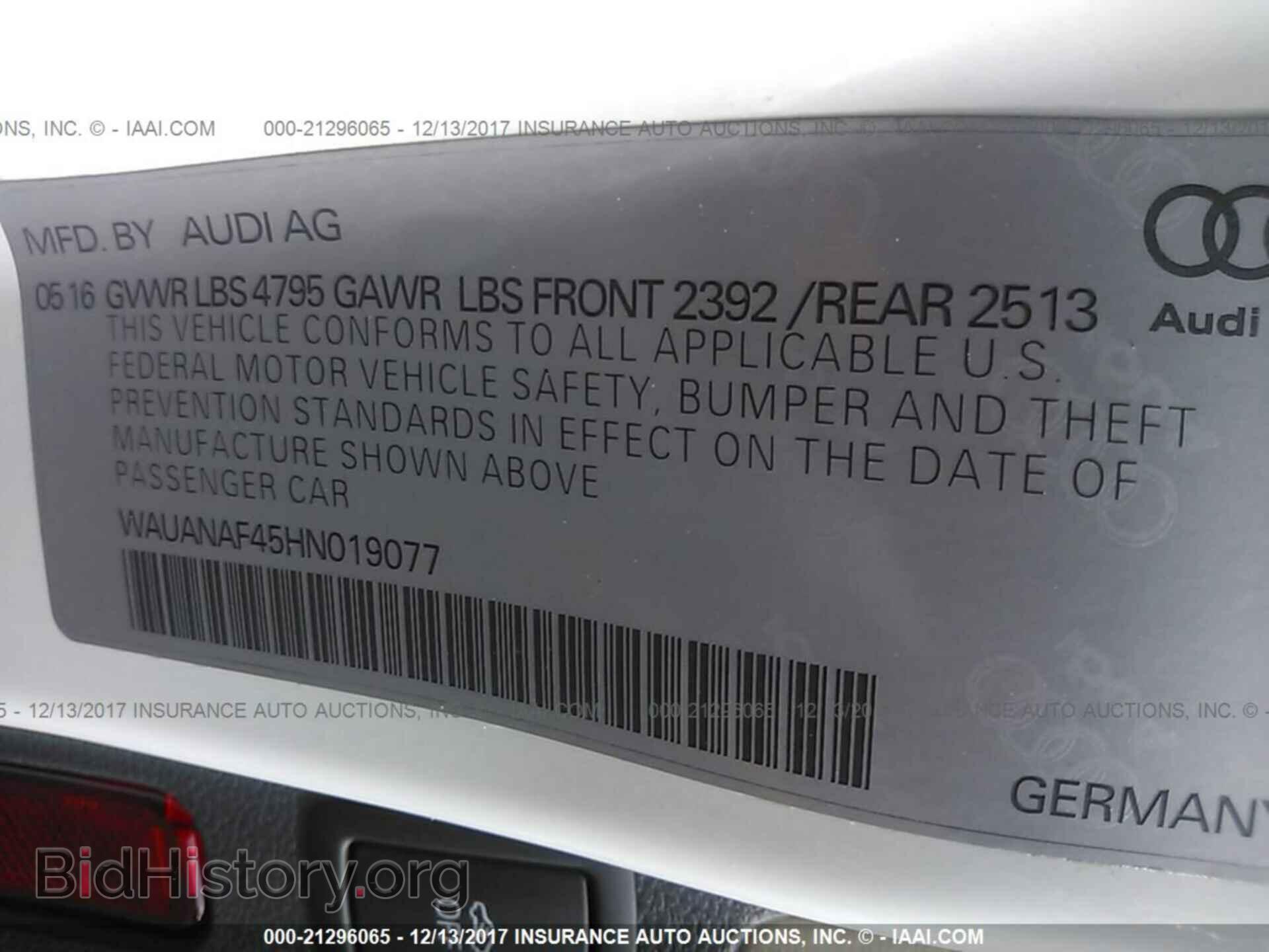 2017 Audi A4 - VIN: WAUANAF45HN019077 - Фото 9