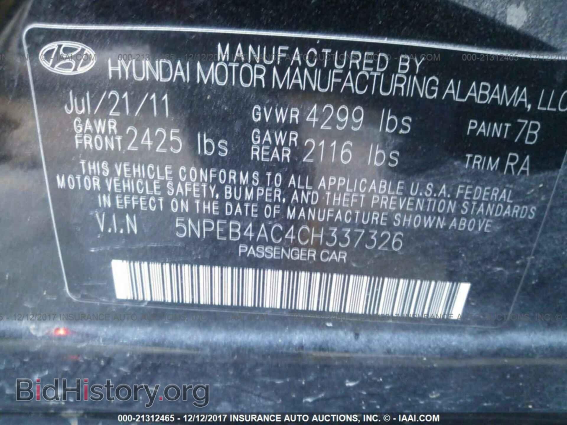 2012 Hyundai Sonata - VIN: 5NPEB4AC4CH337326 - Photo 9