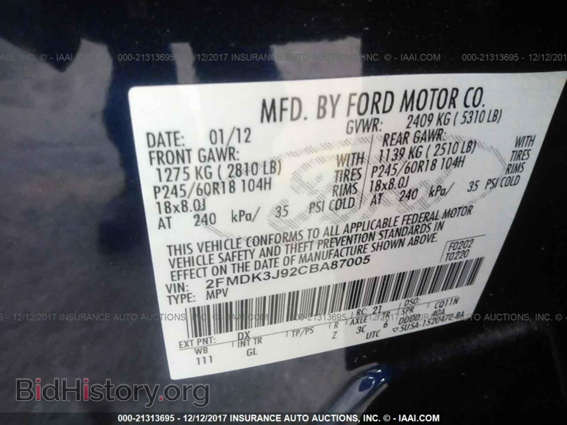2012 Ford Edge - VIN: 2FMDK3J92CBA87005 - Photo 9