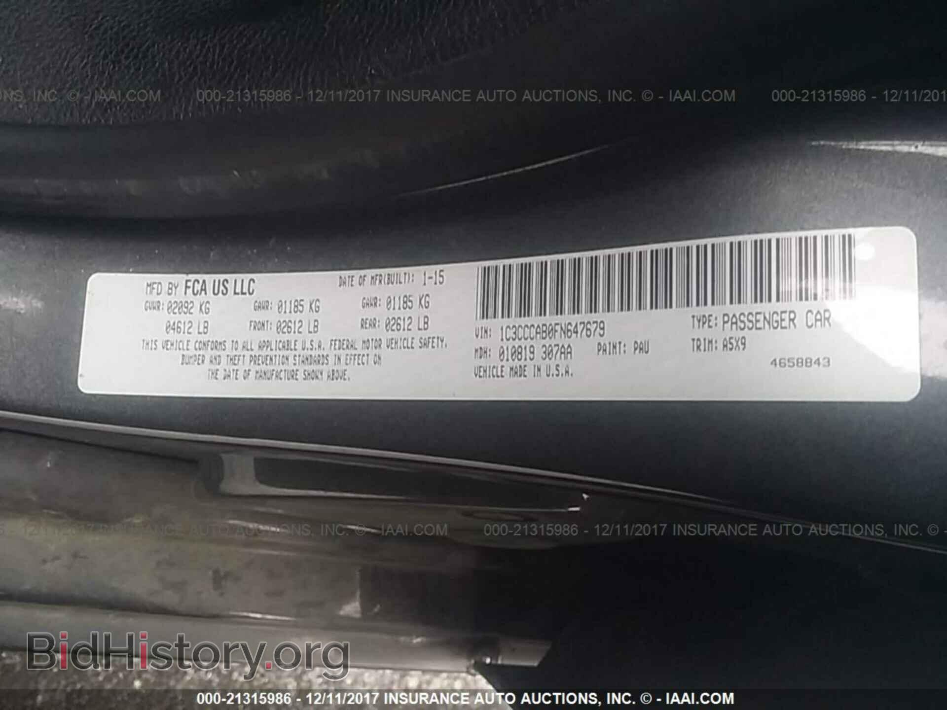 2015 Chrysler 200 - VIN: 1C3CCCAB0FN647679 - Photo 9