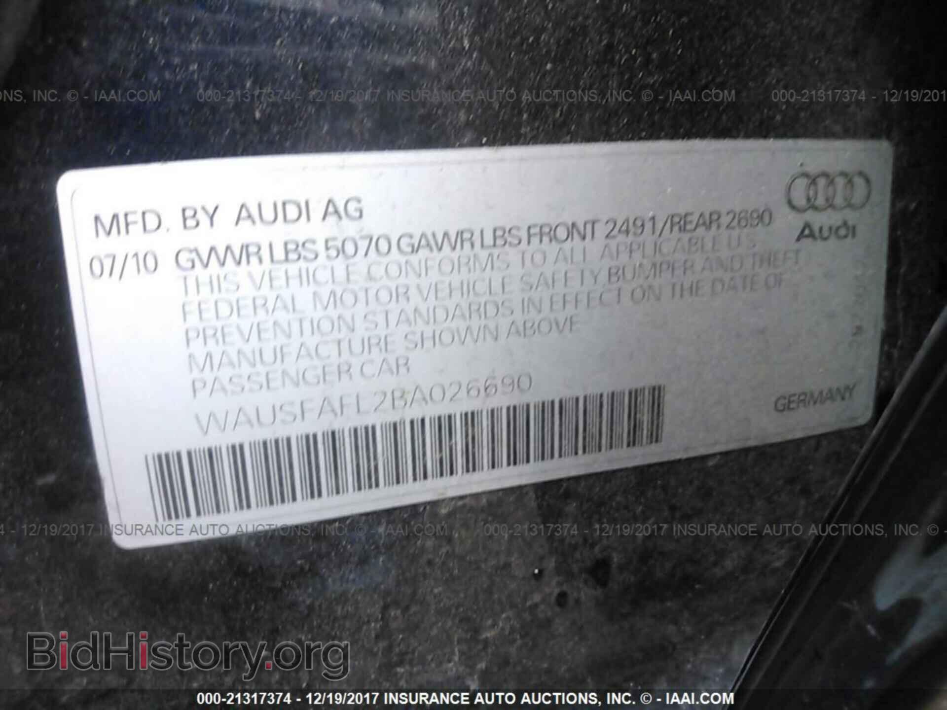 2011 Audi A4 - VIN: WAUSFAFL2BA026690 - Photo 9