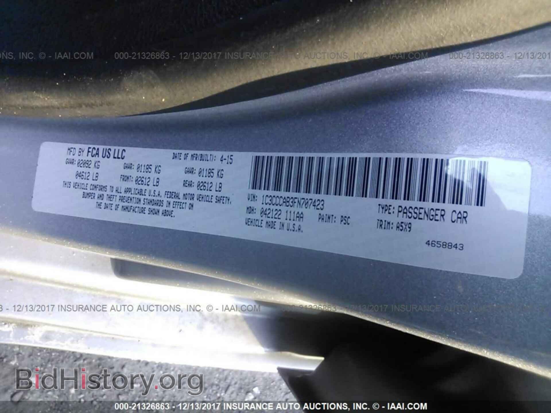 2015 Chrysler 200 - VIN: 1C3CCCAB3FN707423 - Photo 9
