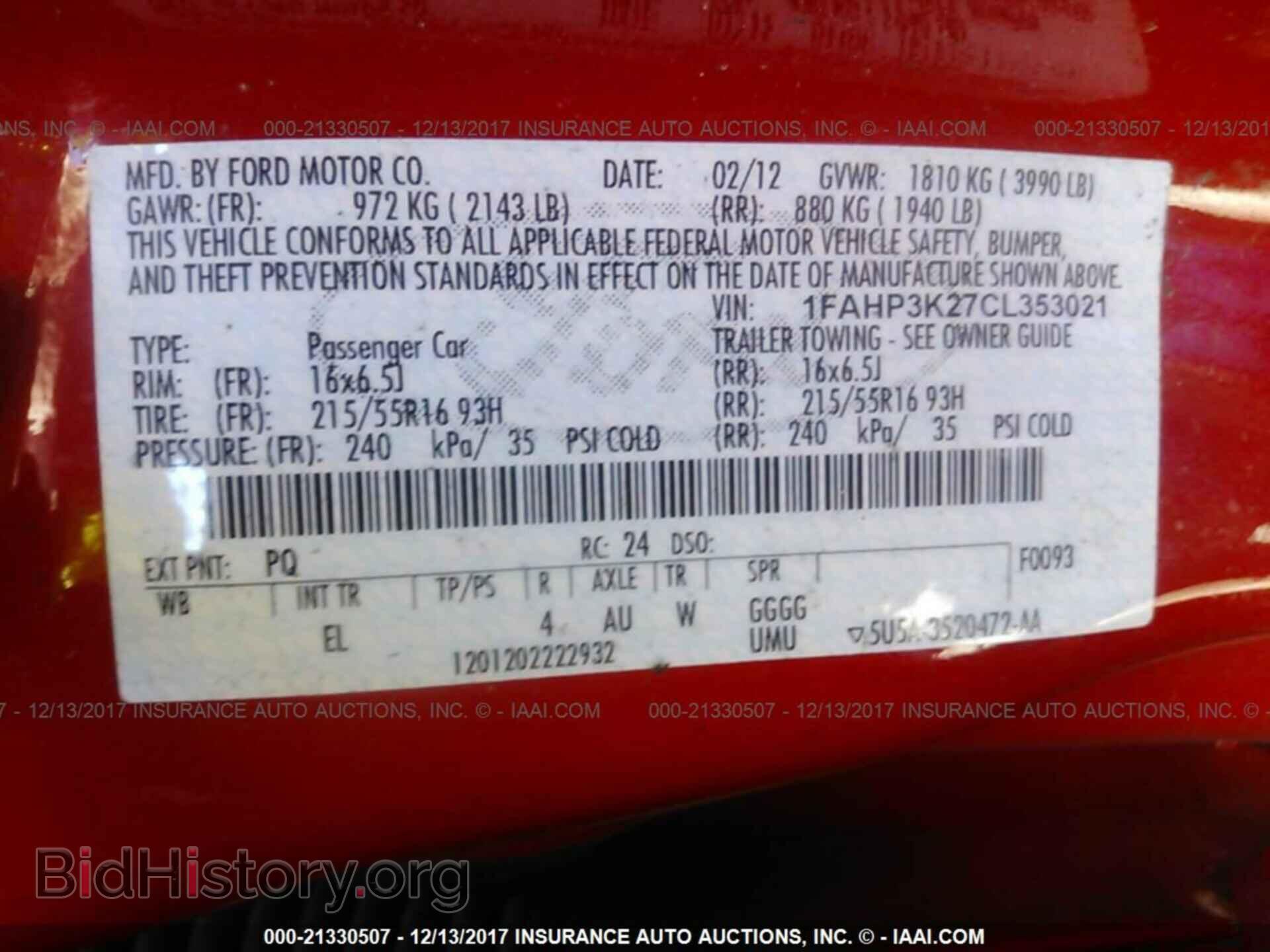 2012 Ford Focus - VIN: 1FAHP3K27CL353021 - Фото 9
