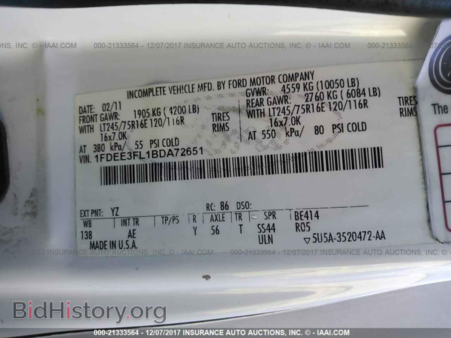 2011 Ford Econoline - VIN: 1FDEE3FL1BDA72651 - Фото 10