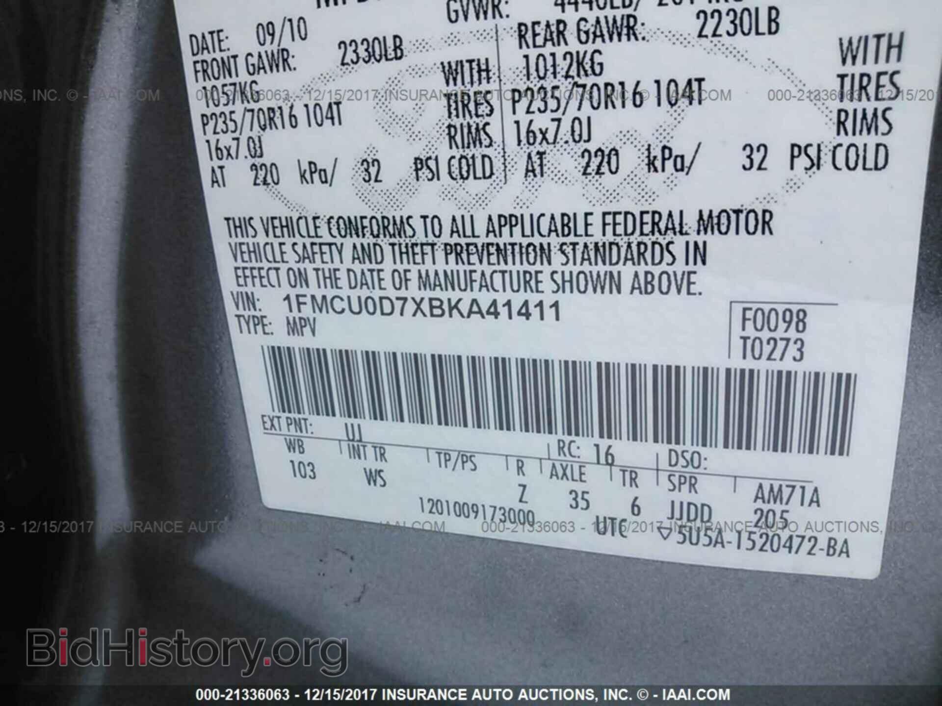 2011 Ford Escape - VIN: 1FMCU0D7XBKA41411 - Photo 9