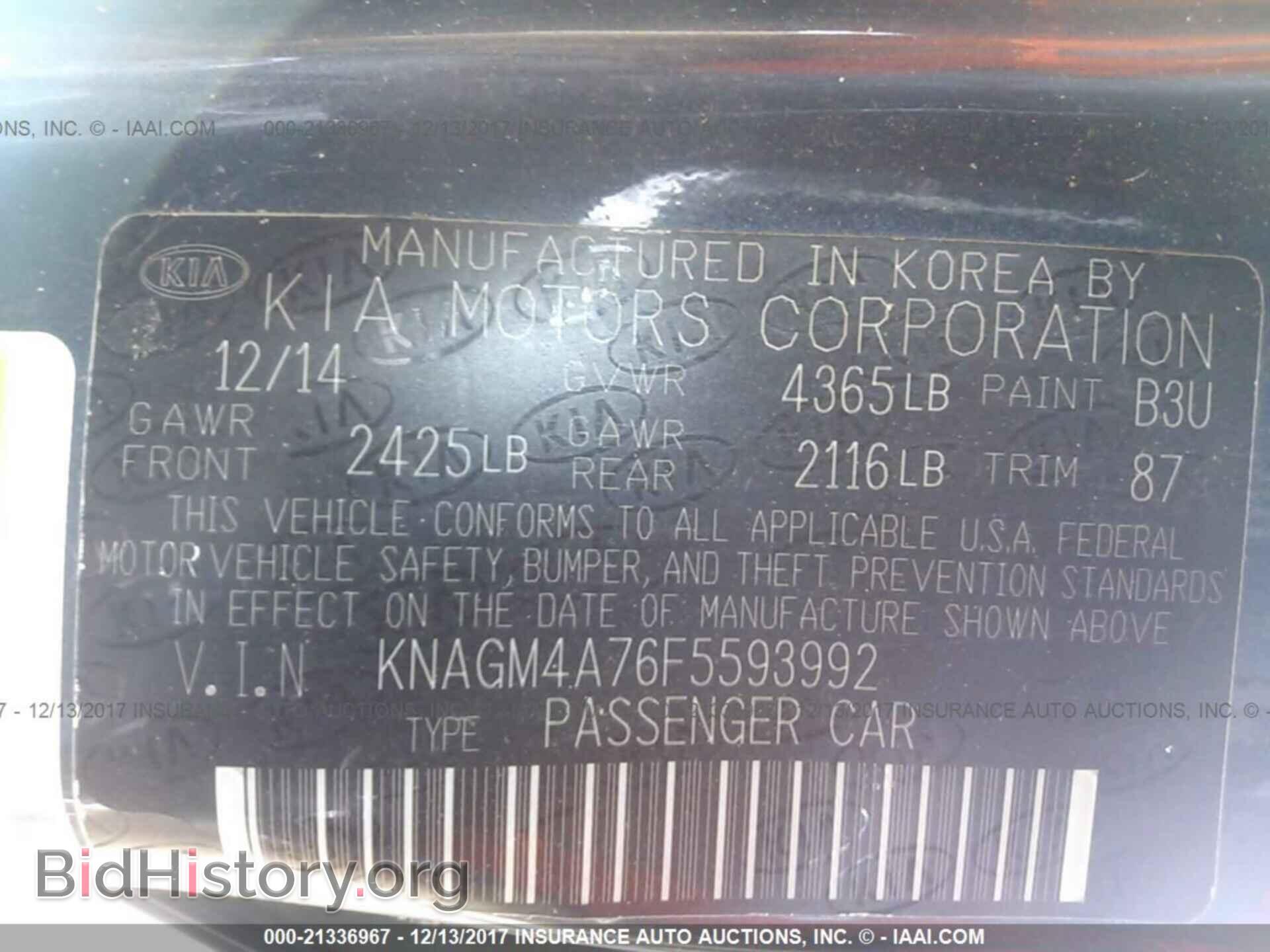 2015 Kia Optima - VIN: KNAGM4A76F5593992 - Photo 9