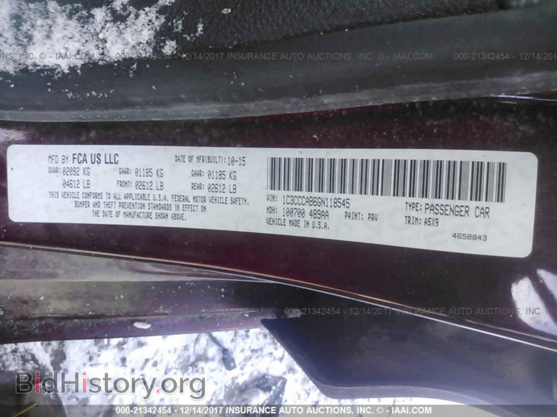 2016 Chrysler 200 - VIN: 1C3CCCAB6GN118545 - Фото 9