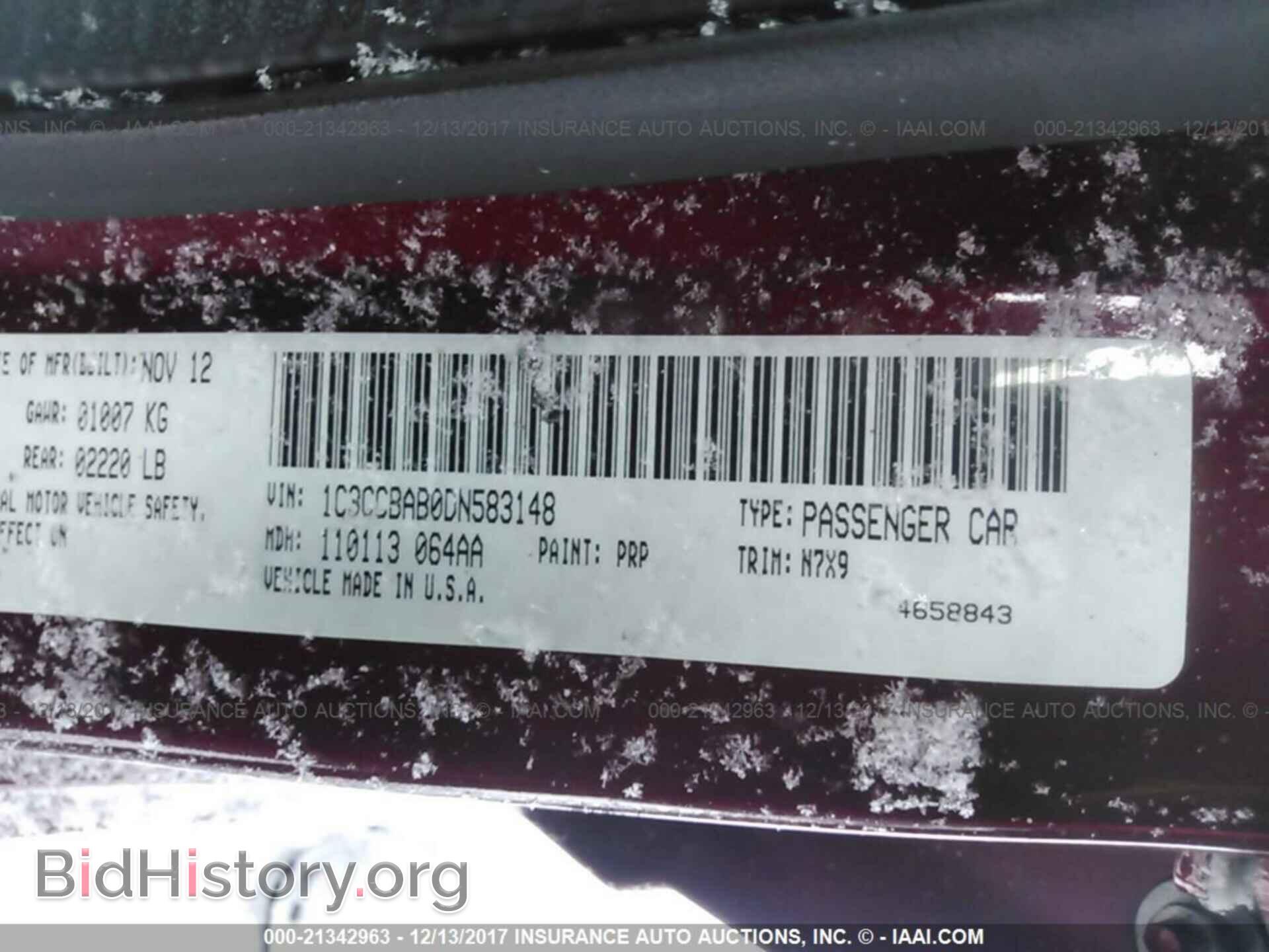 2013 Chrysler 200 - VIN: 1C3CCBAB0DN583148 - Фото 9