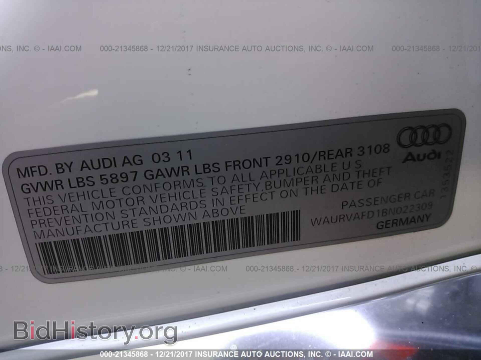 2011 Audi A8 - VIN: WAURVAFD1BN022309 - Photo 9