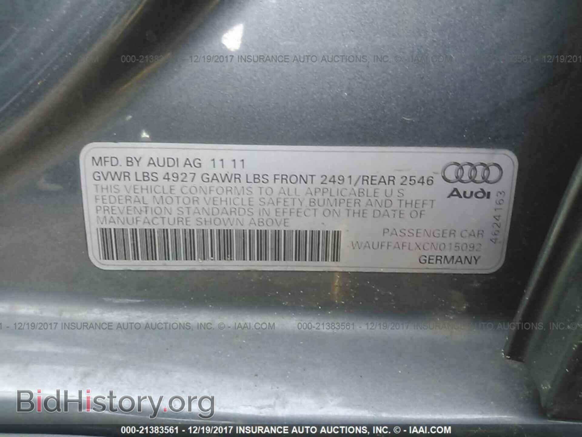 2012 Audi A4 - VIN: WAUFFAFLXCN015092 - Photo 9