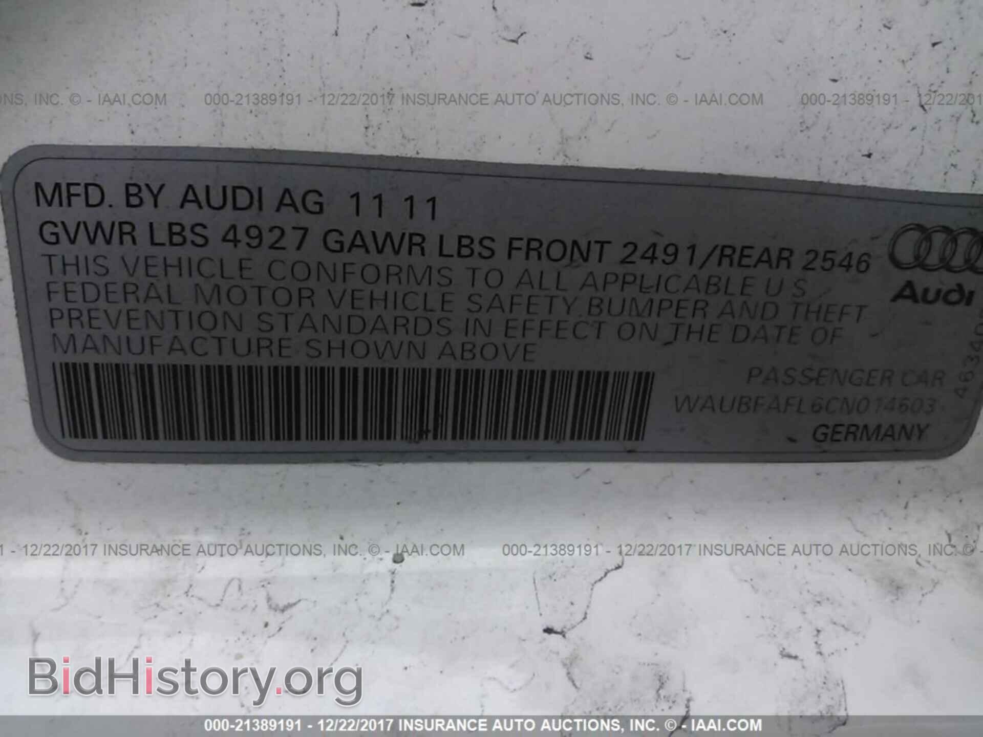 2012 Audi A4 - VIN: WAUBFAFL6CN014603 - Photo 9