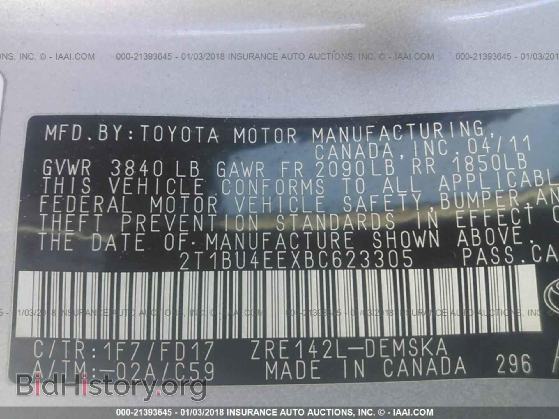 2011 Toyota Corolla - VIN: 2T1BU4EEXBC623305 - Фото 9