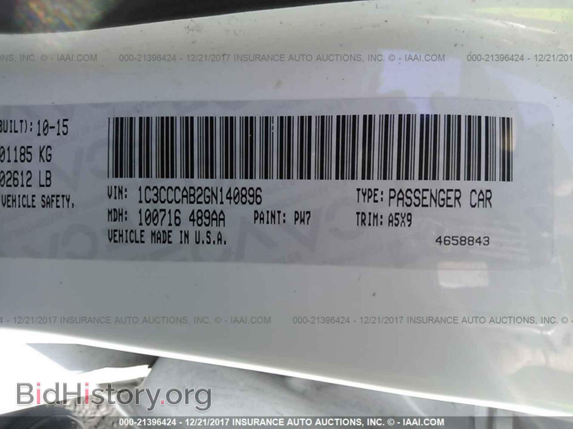 2016 Chrysler 200 - VIN: 1C3CCCAB2GN140896 - Photo 9
