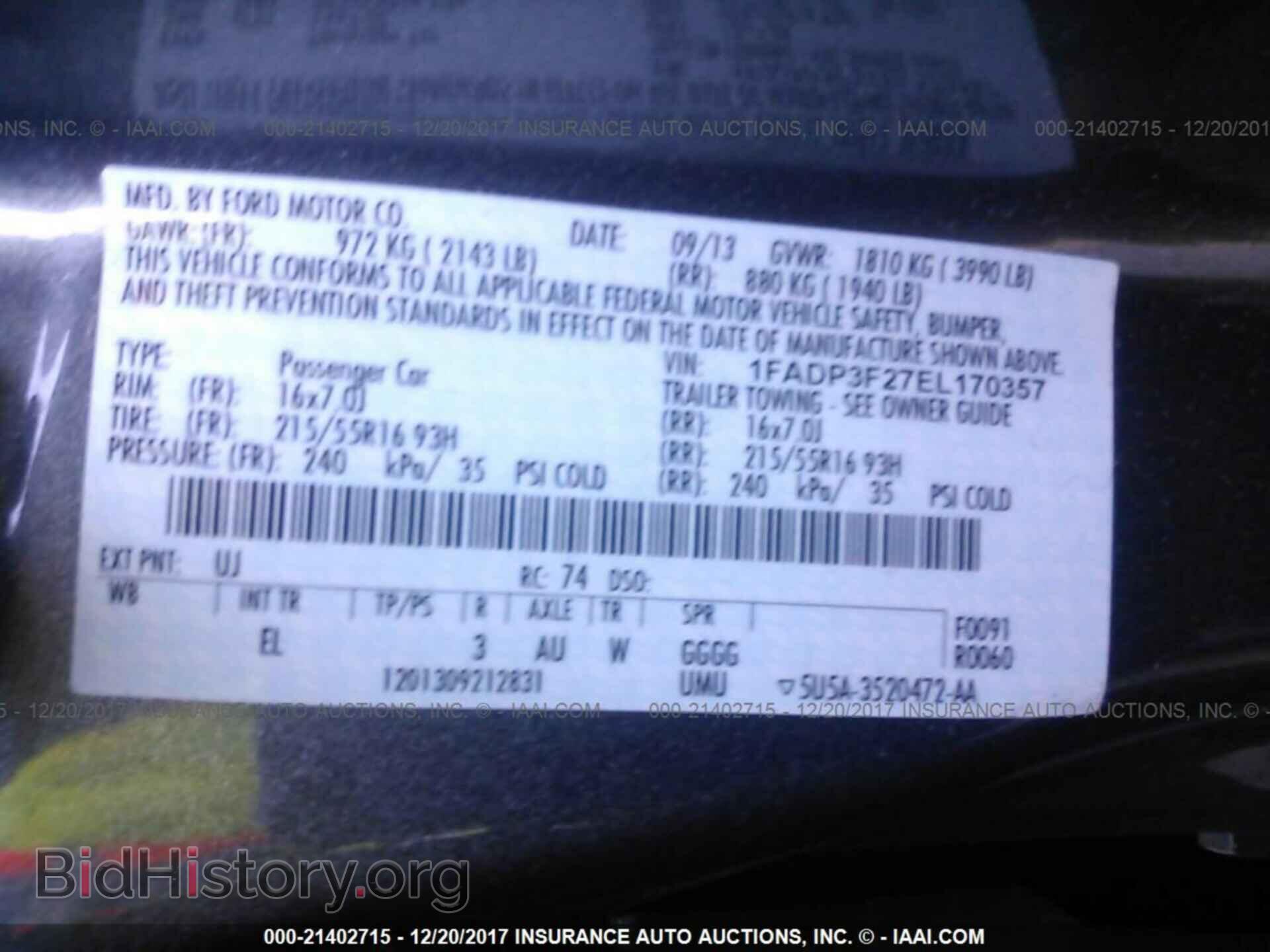 2014 Ford Focus - VIN: 1FADP3F27EL170357 - Фото 9