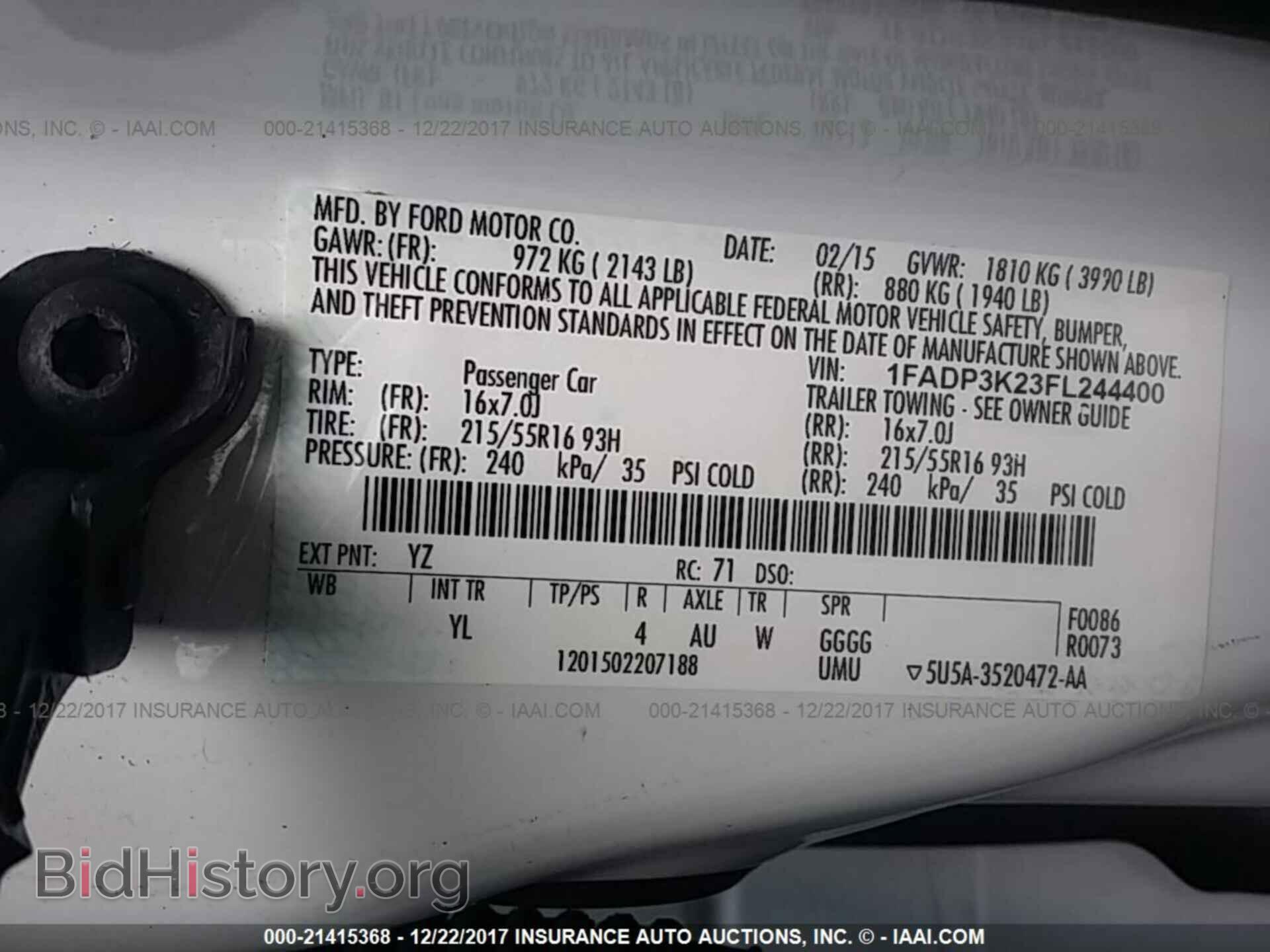 2015 Ford Focus - VIN: 1FADP3K23FL244400 - Фото 9