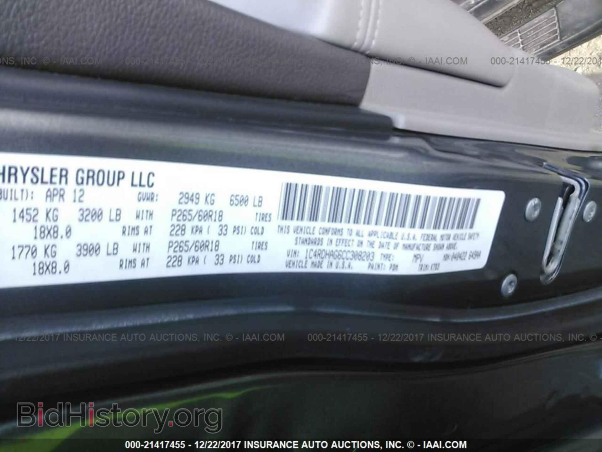 2012 Dodge Durango - VIN: 1C4RDHAG6CC308203 - Фото 9