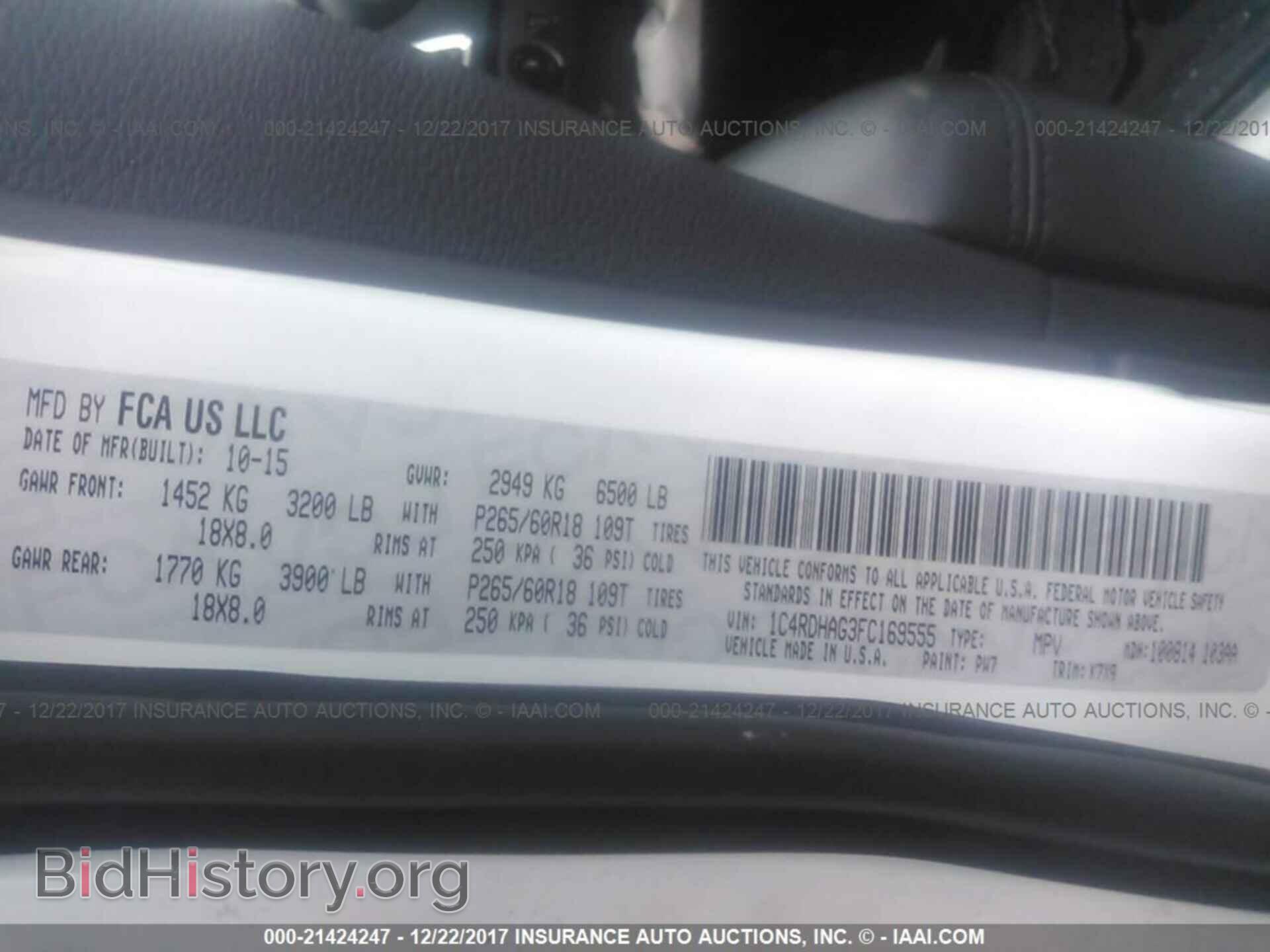 2015 Dodge Durango - VIN: 1C4RDHAG3FC169555 - Фото 9