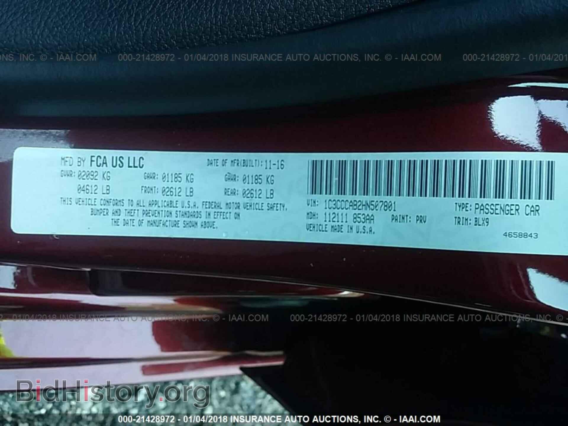 2017 Chrysler 200 - VIN: 1C3CCCAB2HN507801 - Фото 9