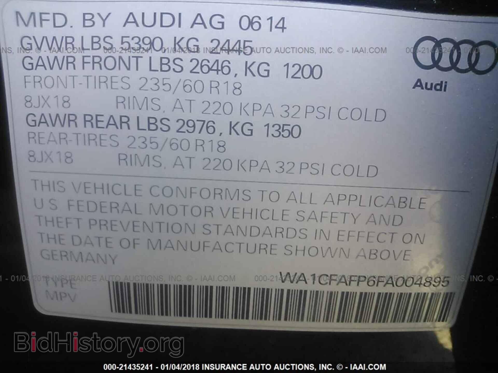 2015 Audi Q5 - VIN: WA1CFAFP6FA004895 - Фото 9