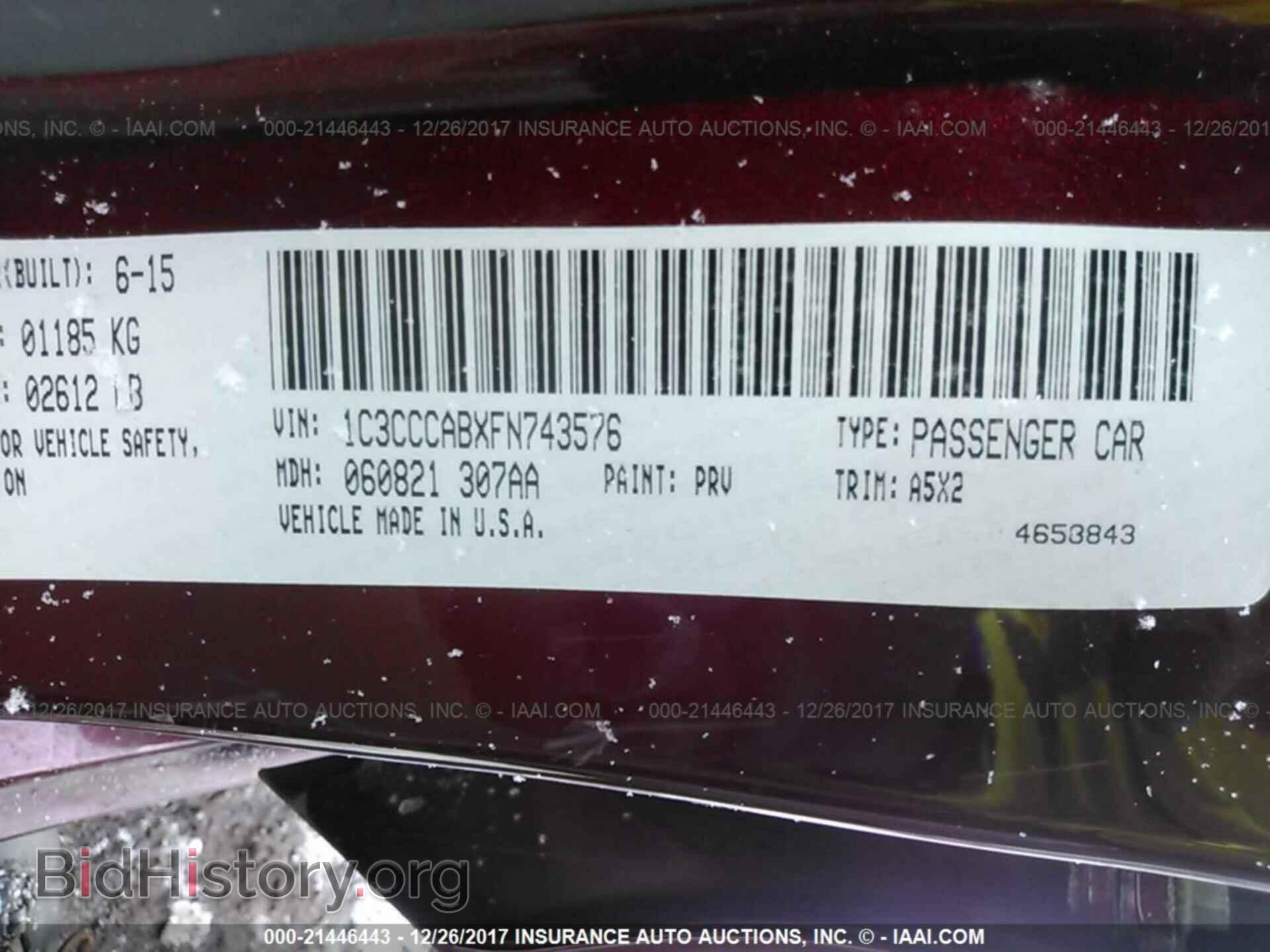 2015 Chrysler 200 - VIN: 1C3CCCABXFN743576 - Photo 9