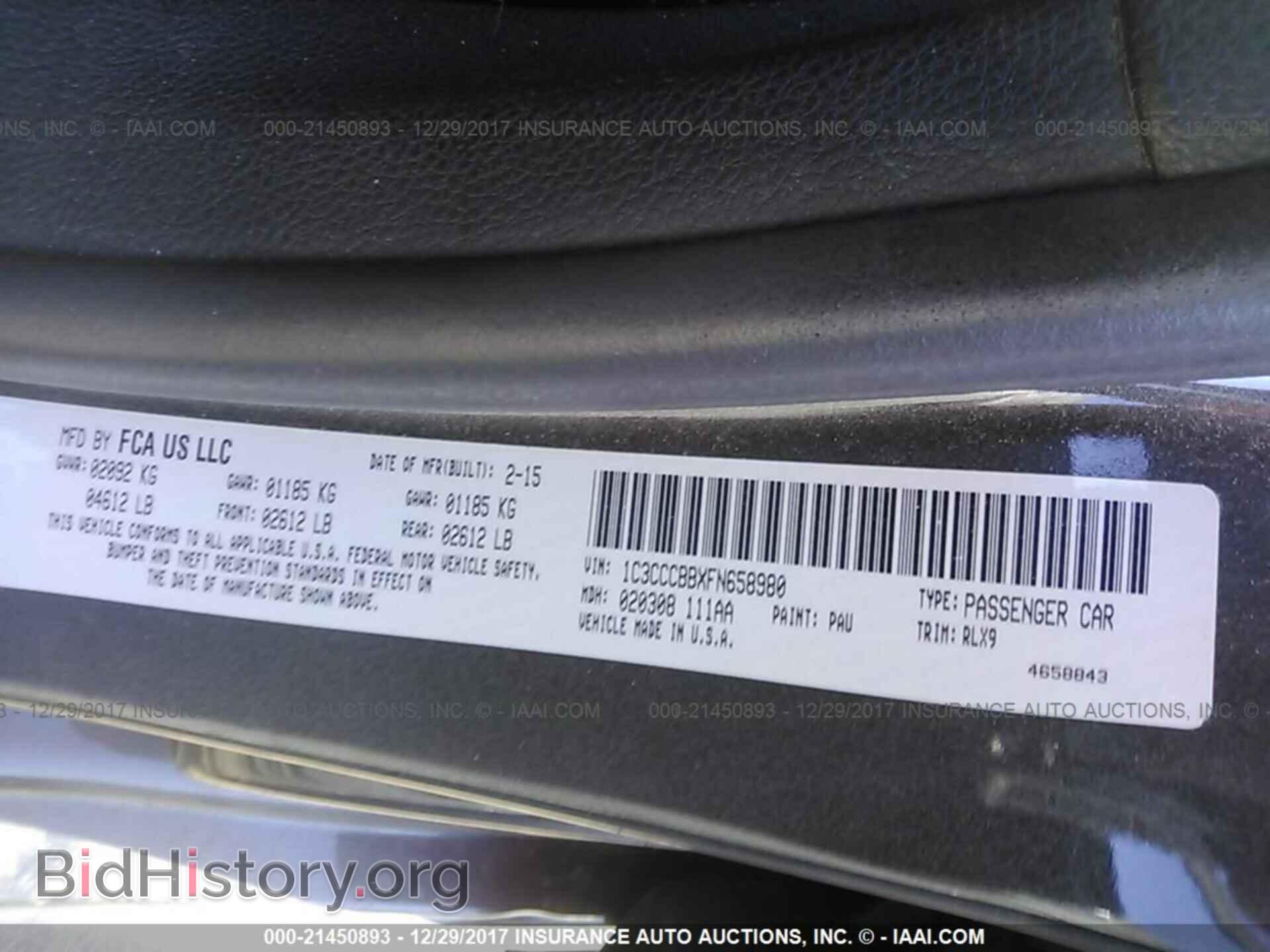 2015 Chrysler 200 - VIN: 1C3CCCBBXFN658980 - Photo 9