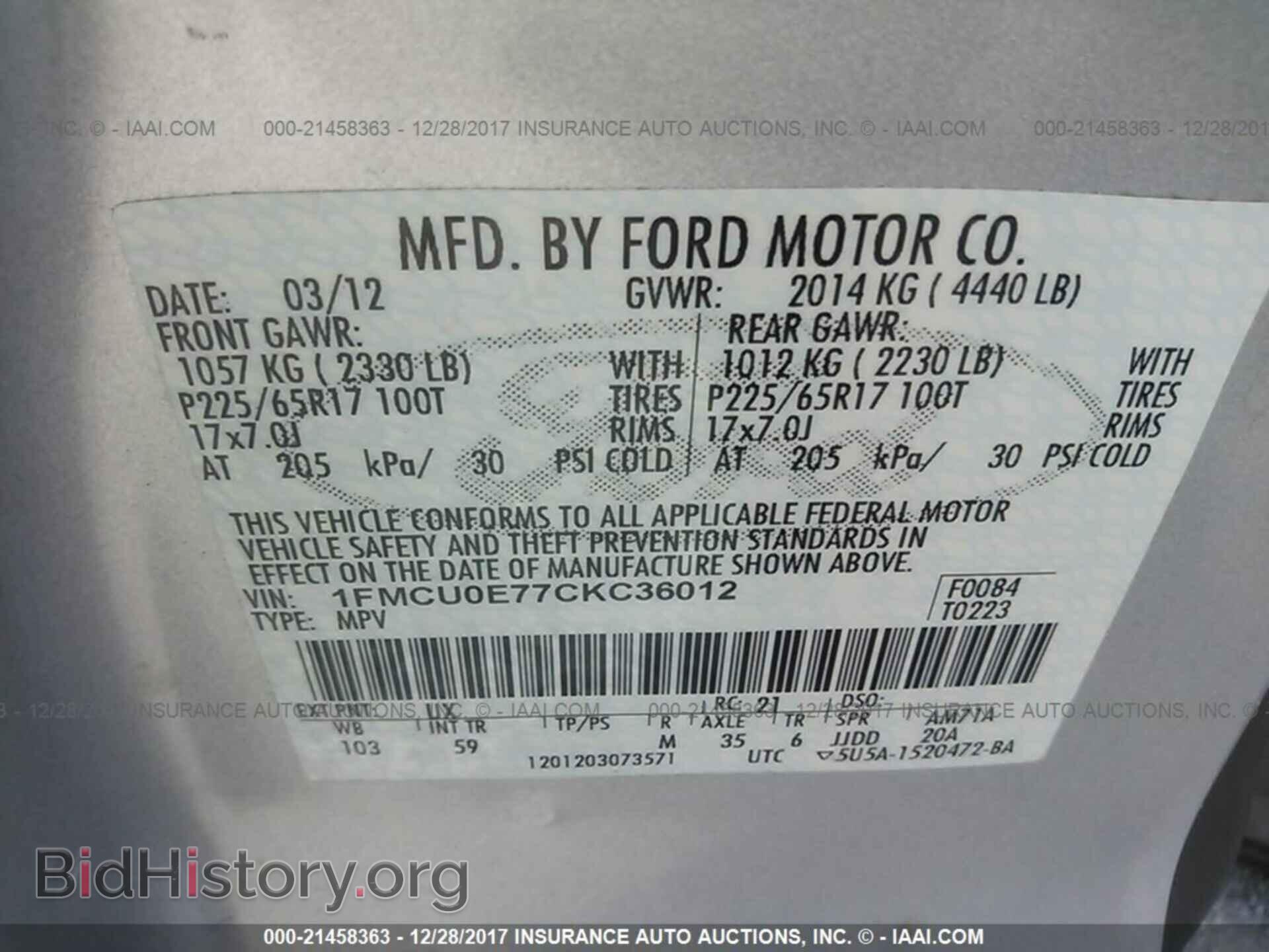 2012 Ford Escape - VIN: 1FMCU0E77CKC36012 - Photo 9
