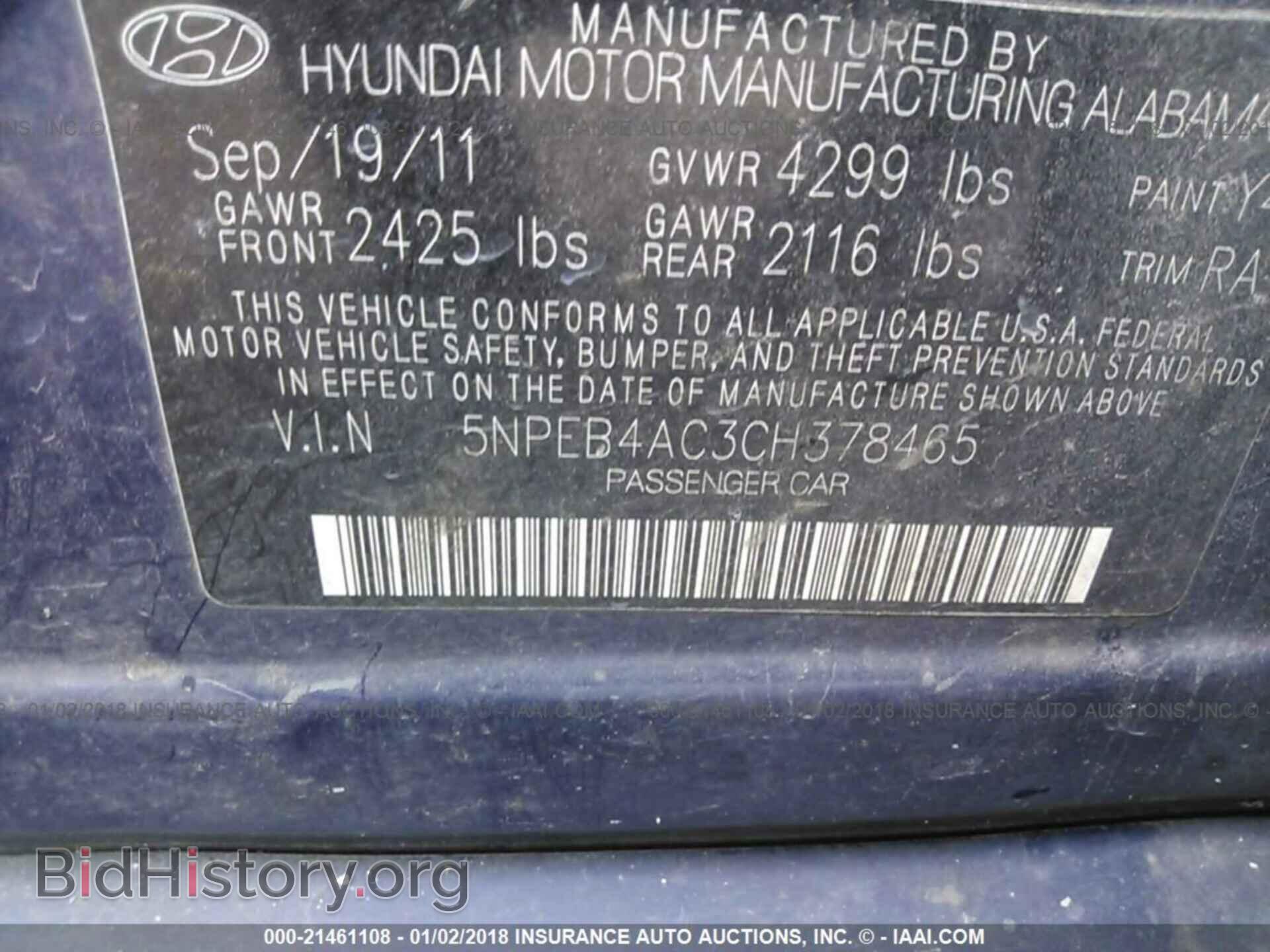 2012 Hyundai Sonata - VIN: 5NPEB4AC3CH378465 - Photo 9