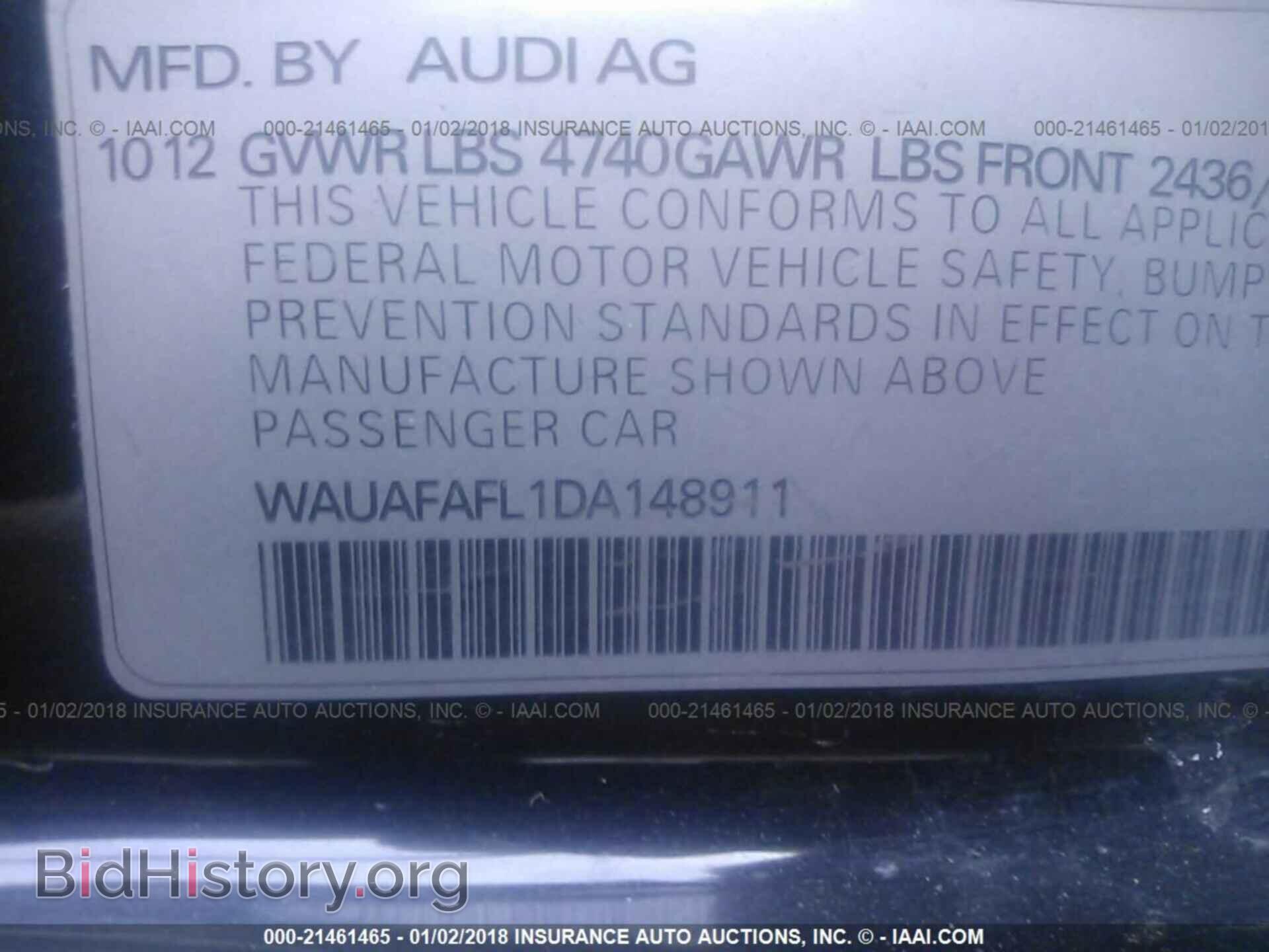 2013 Audi A4 - VIN: WAUAFAFL1DA148911 - Фото 9