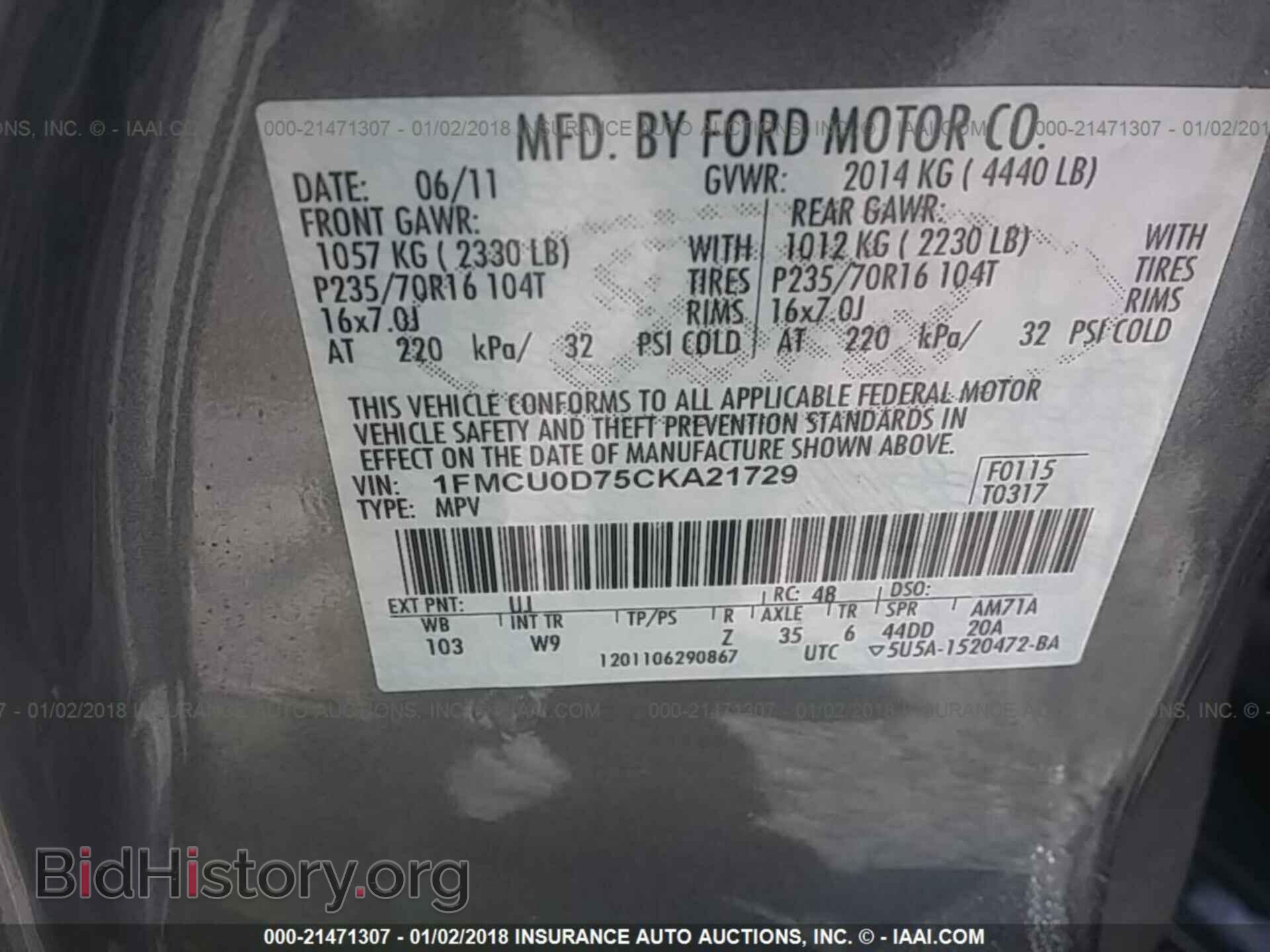 2012 Ford Escape - VIN: 1FMCU0D75CKA21729 - Photo 9