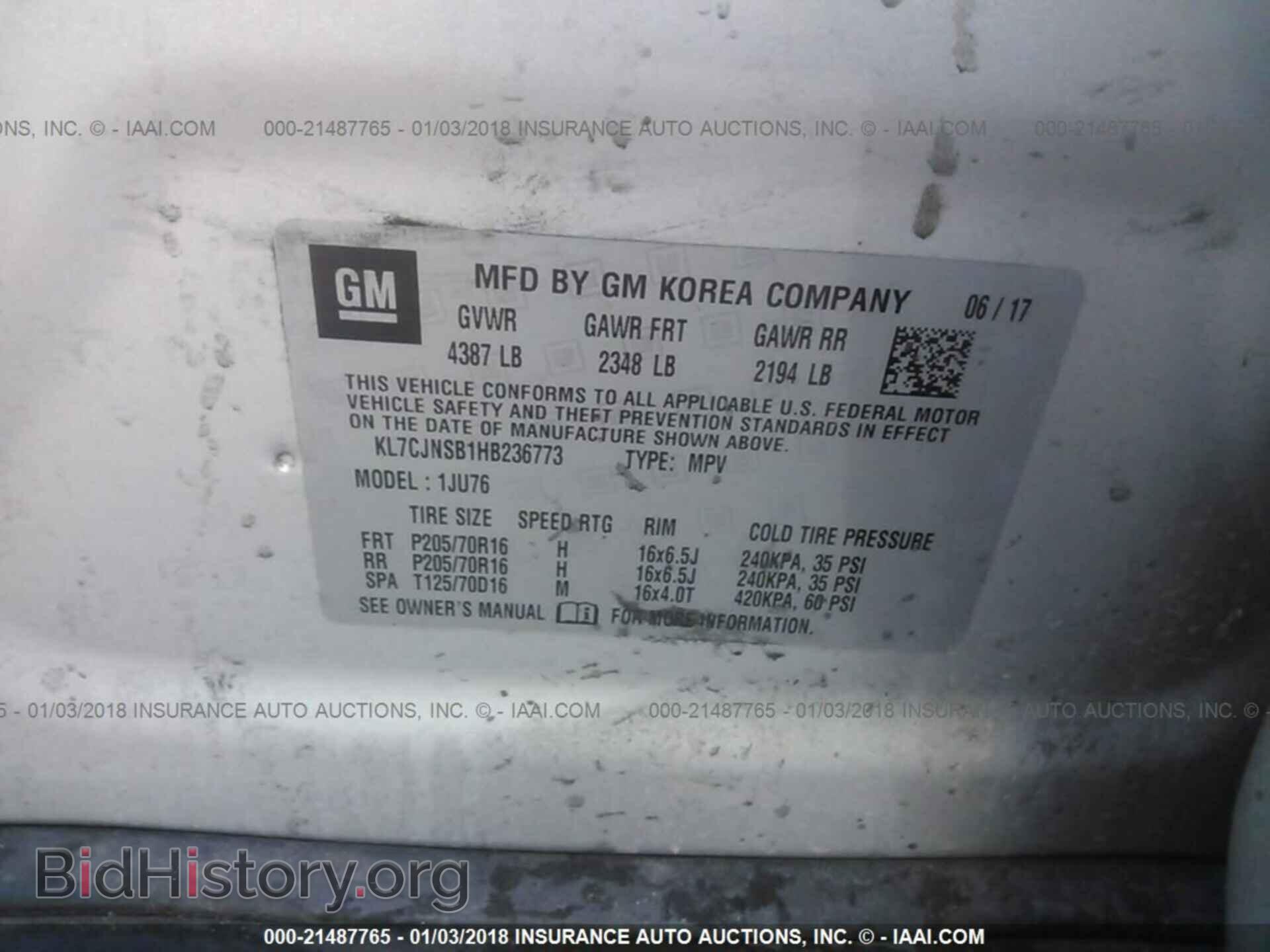 2017 Chevrolet Trax - VIN: KL7CJNSB1HB236773 - Фото 9