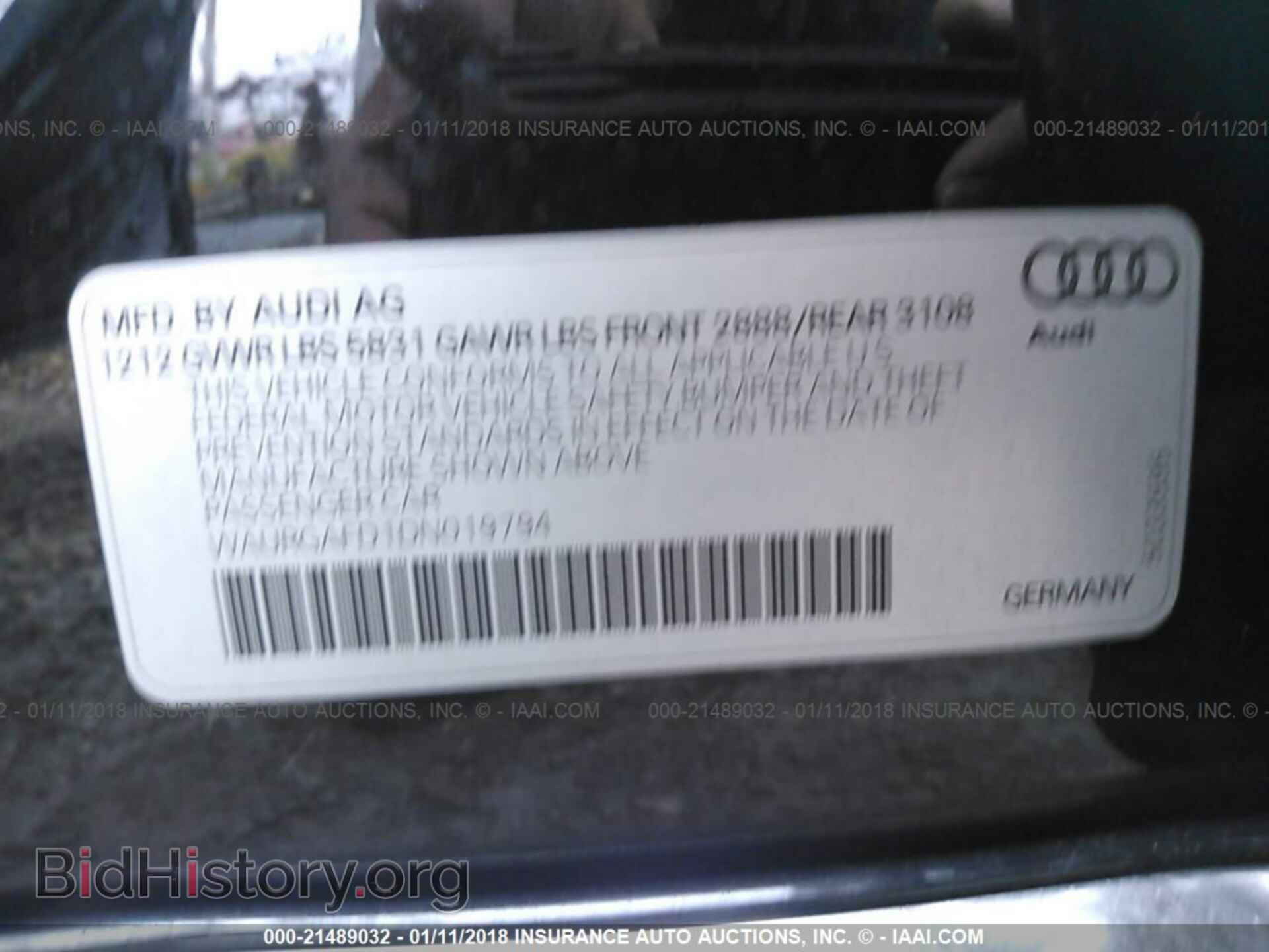 2013 Audi A8 - VIN: WAURGAFD1DN019794 - Фото 9