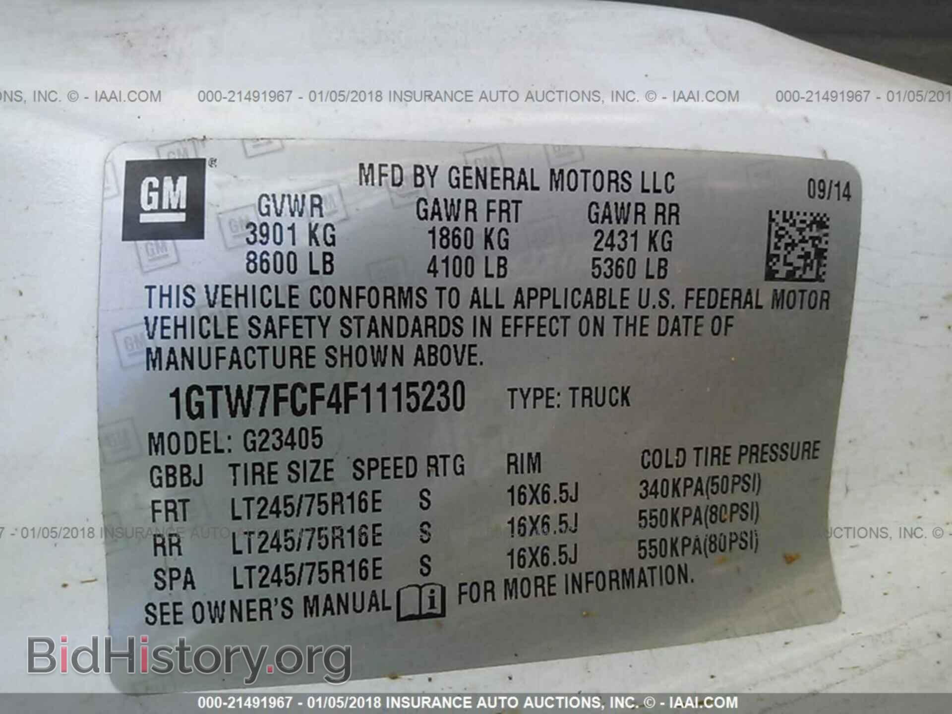 2015 Gmc Savana - VIN: 1GTW7FCF4F1115230 - Фото 9