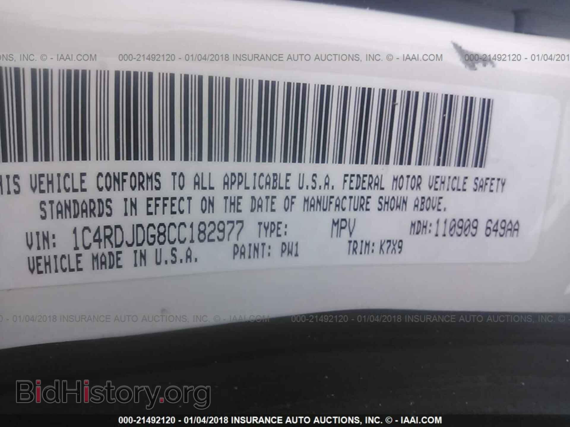 2012 Dodge Durango - VIN: 1C4RDJDG8CC182977 - Фото 9