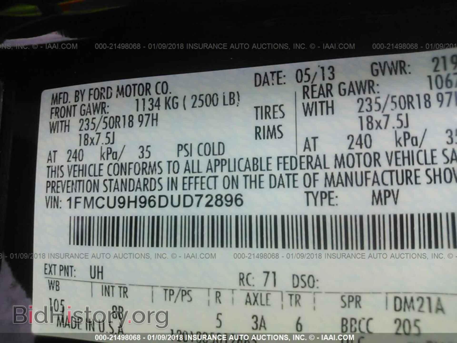 2013 Ford Escape - VIN: 1FMCU9H96DUD72896 - Photo 9