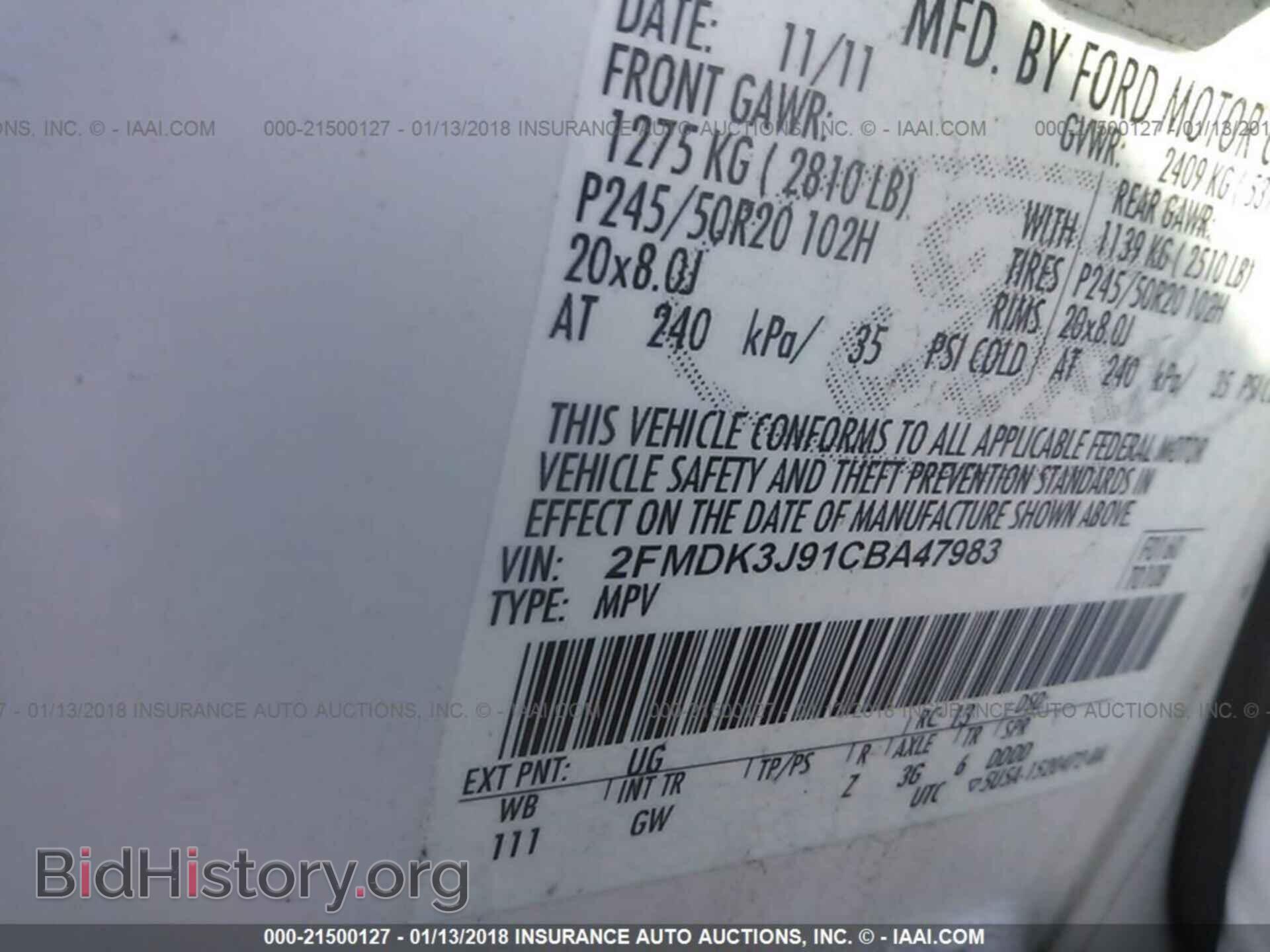 2012 Ford Edge - VIN: 2FMDK3J91CBA47983 - Photo 9