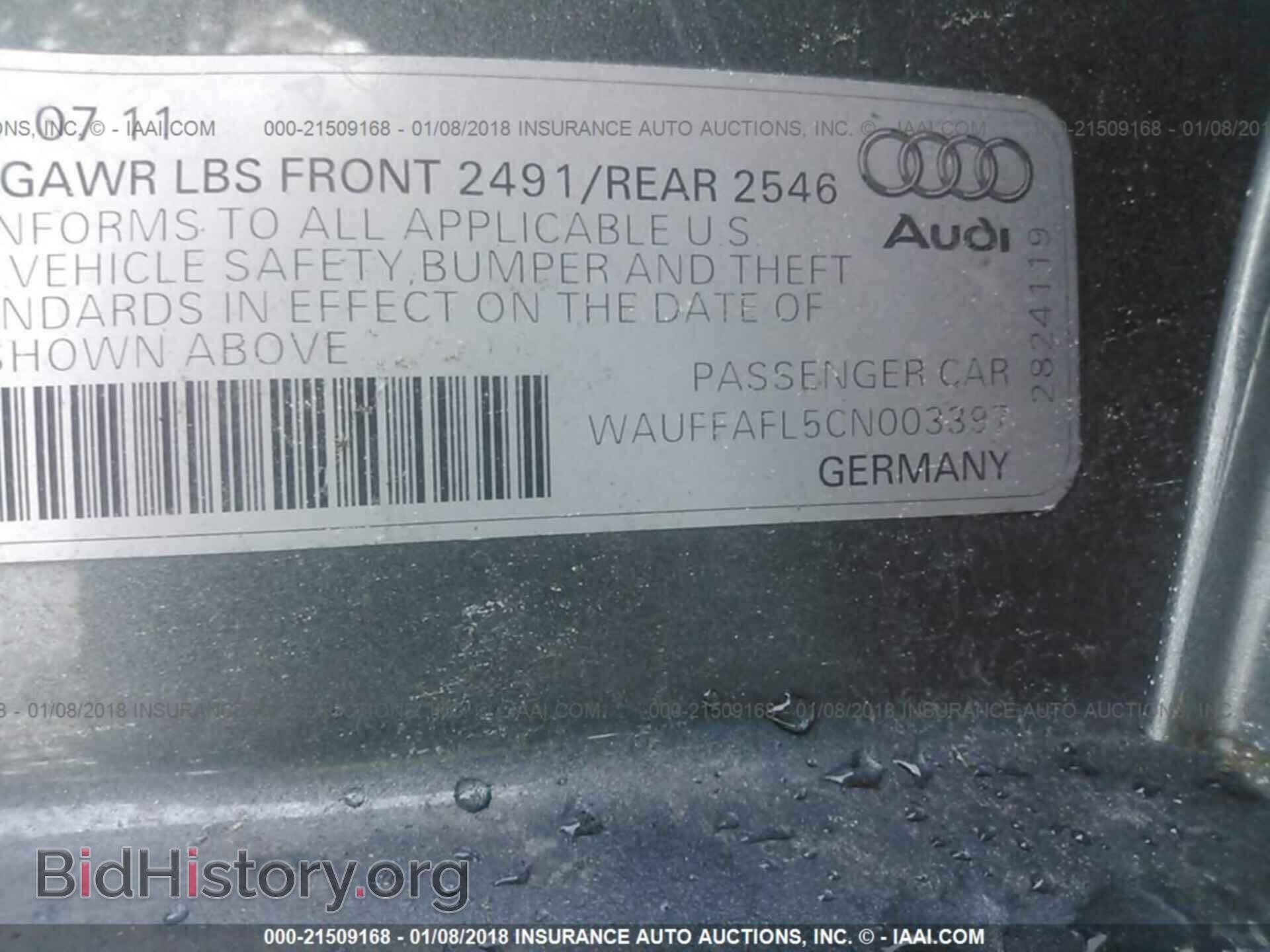 2012 Audi A4 - VIN: WAUFFAFL5CN003397 - Фото 9