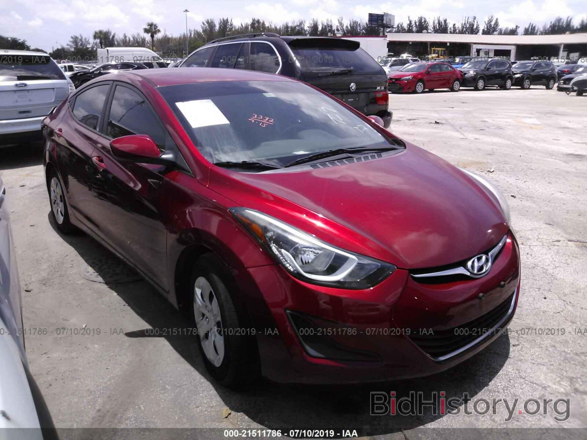 Photo 5NPDH4AE8GH715066 - HYUNDAI ELANTRA 2016